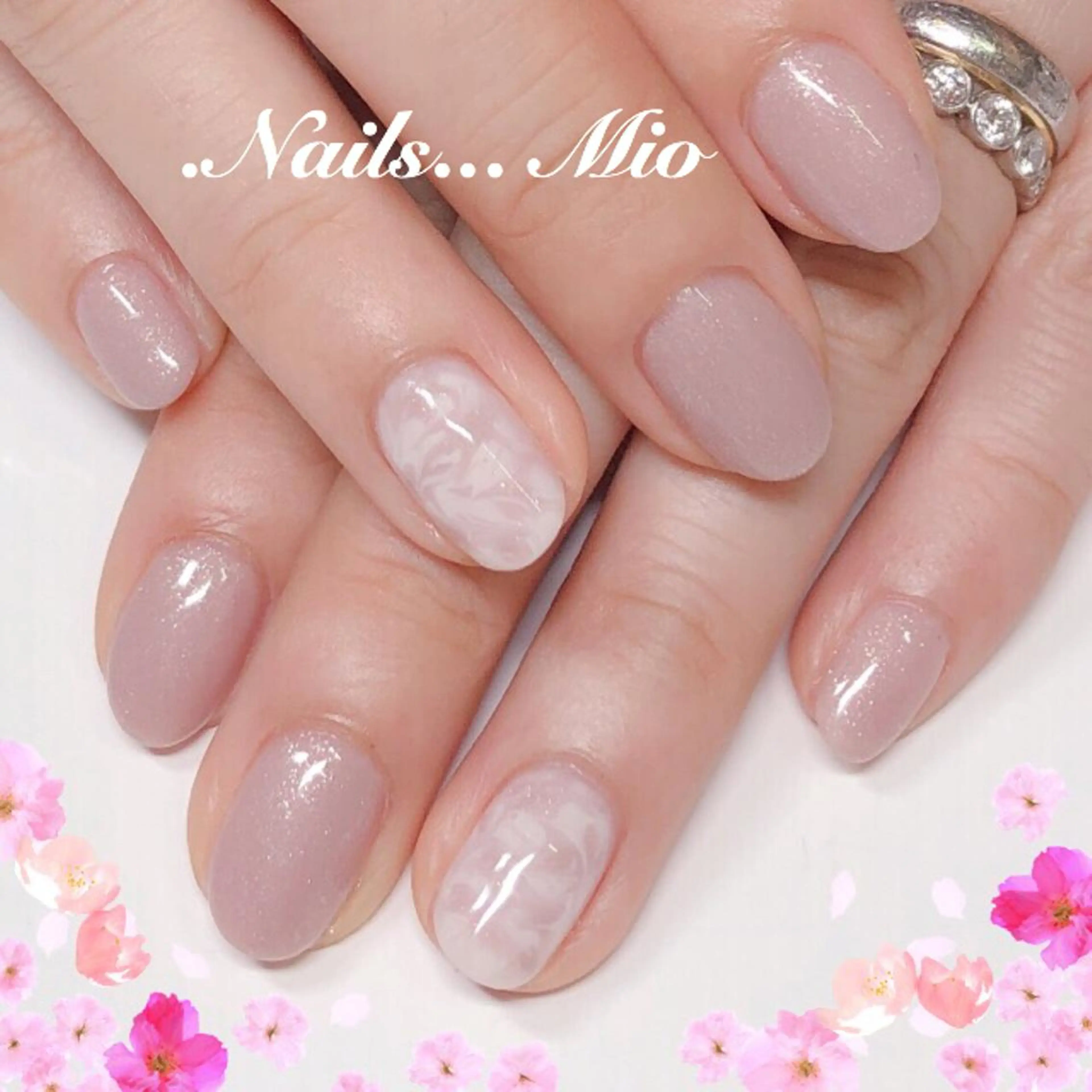 ネイル アートネイル 大理石ネイル(マーブル) シンプルネイル .Nails Mio 赤羽西ネイルサロンのネイルデザイン