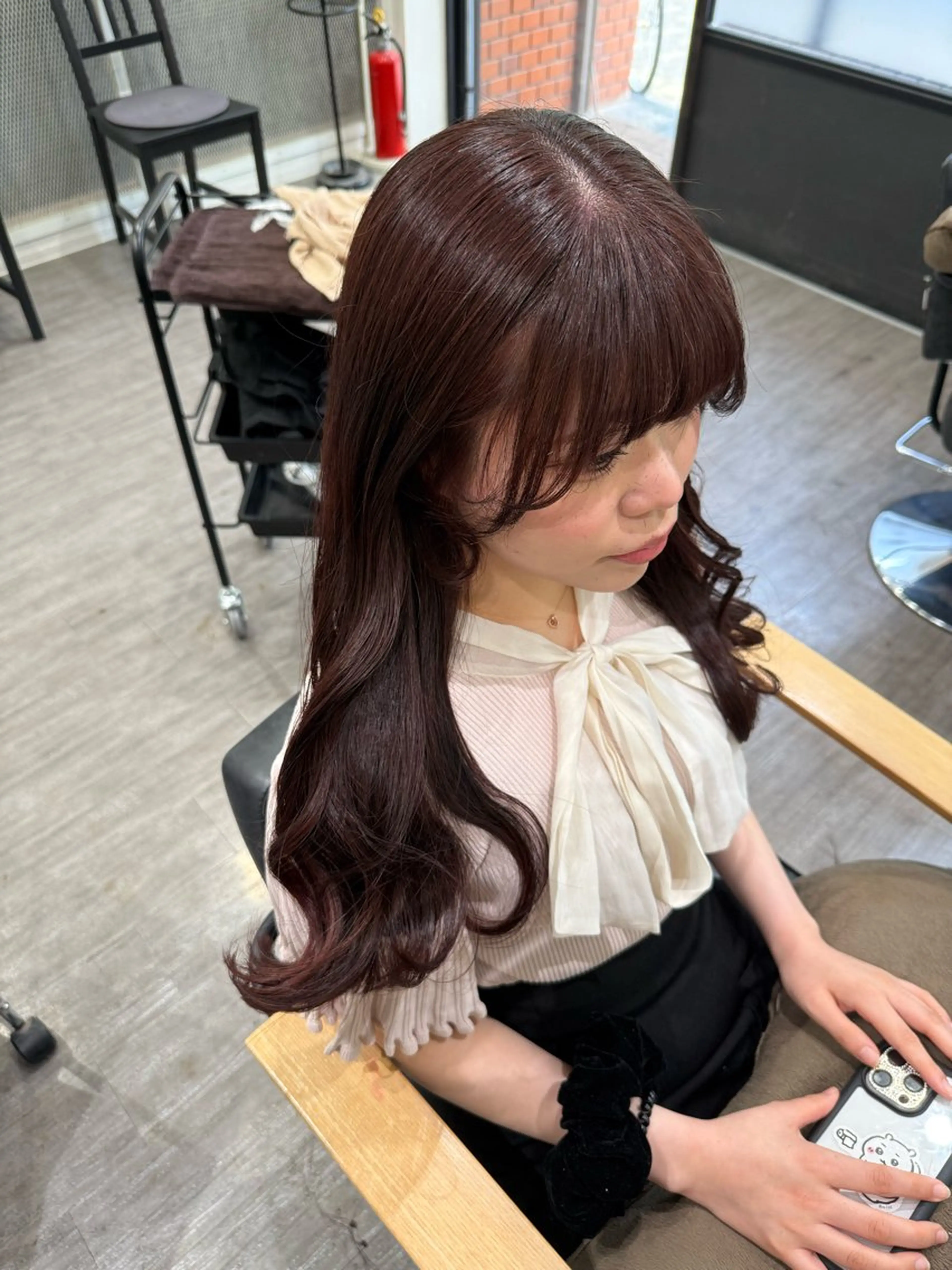 ロング カラー ブラウンカラー ピンクカラー ピンクブラウン カット ヘアカラー トリートメント 艶髪レイヤー上田 紗也🇰🇷💗のヘアスタイル