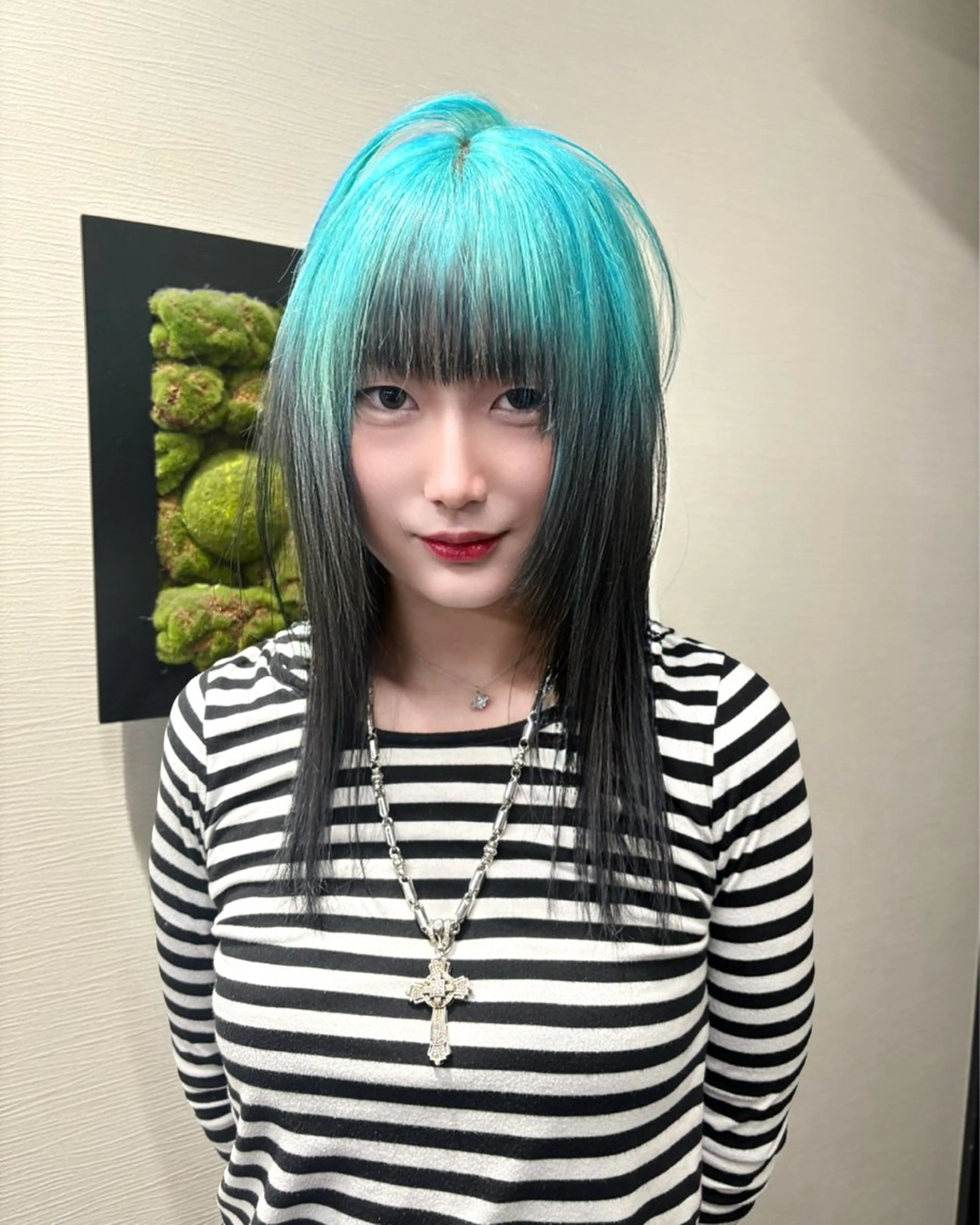 ミディアム カラー カット ヘアカラー トリートメント Null原宿所属・jyui/原宿 ハイトーン/デザインのヘアスタイル