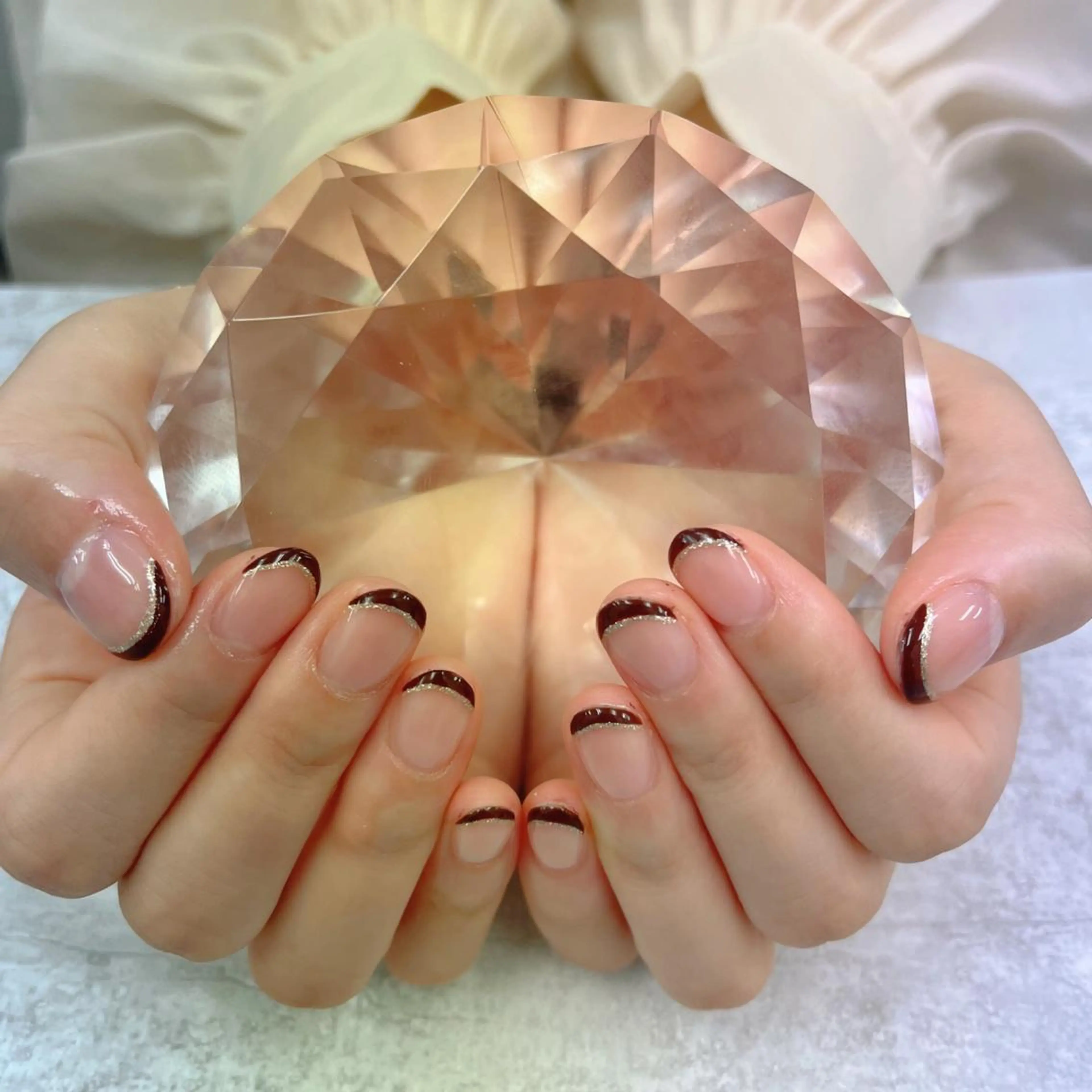 ネイル ブラウン フレンチネイル ブルーデイジー栄本店所属・BlueDaisy 栄本店のネイルデザイン