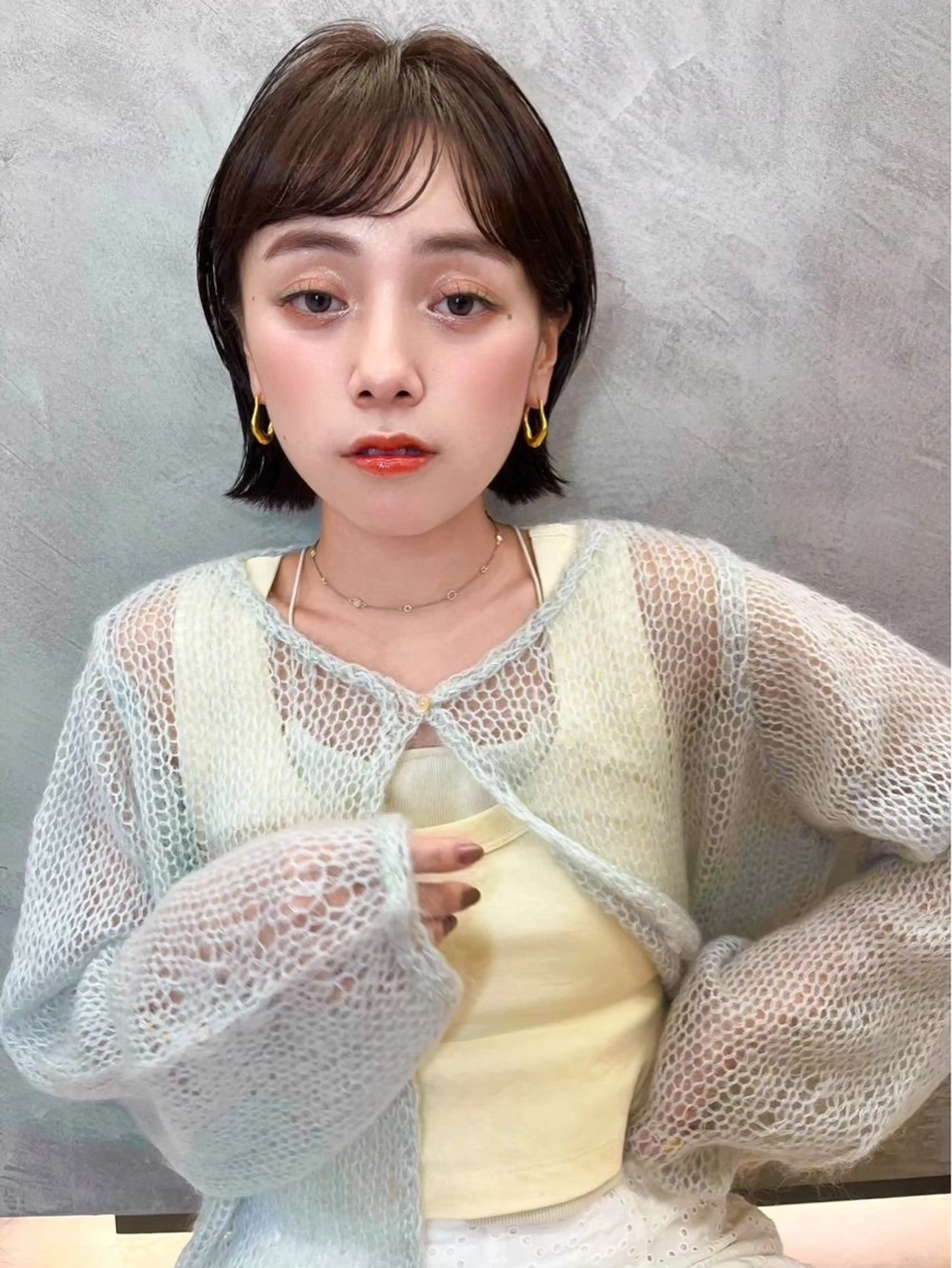 カラー レイヤー/暖色カラー /パーマ/落合 歩夢のヘアスタイル