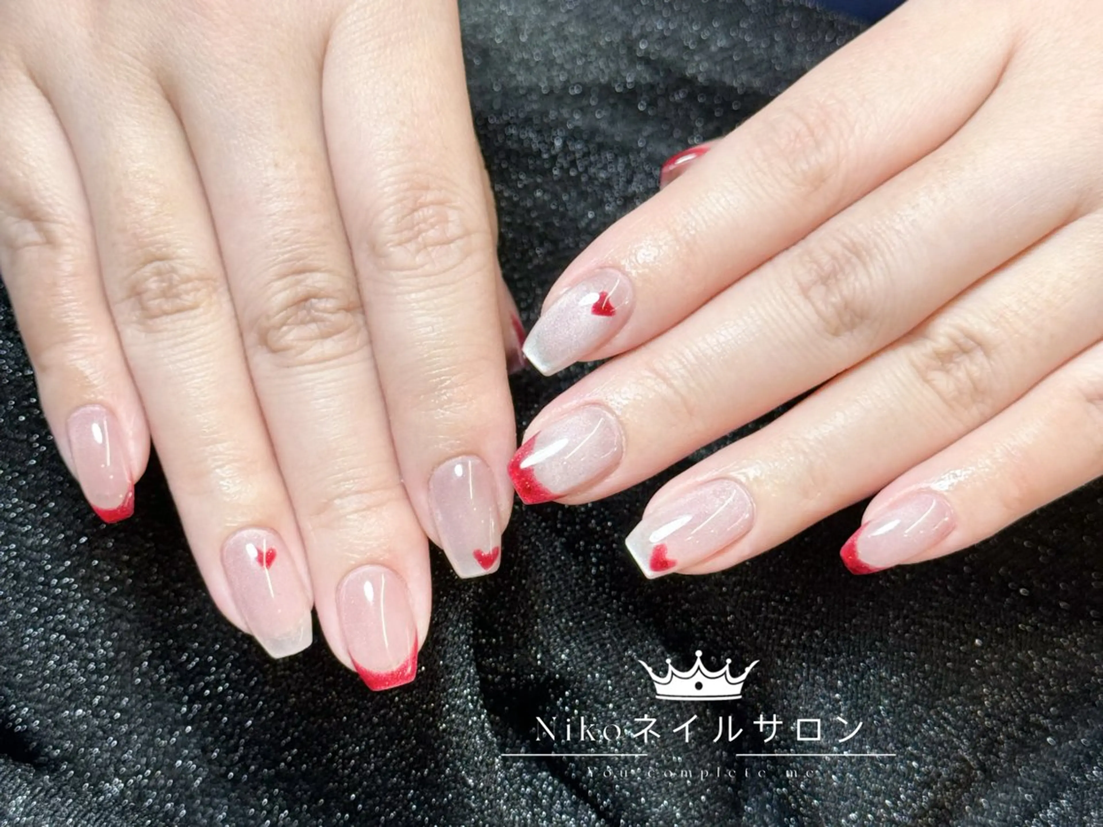 ネイル チークネイル フットネイル フレンチネイル ジェルネイル ガラスフレンチ Nikosalon rikoのネイルデザイン