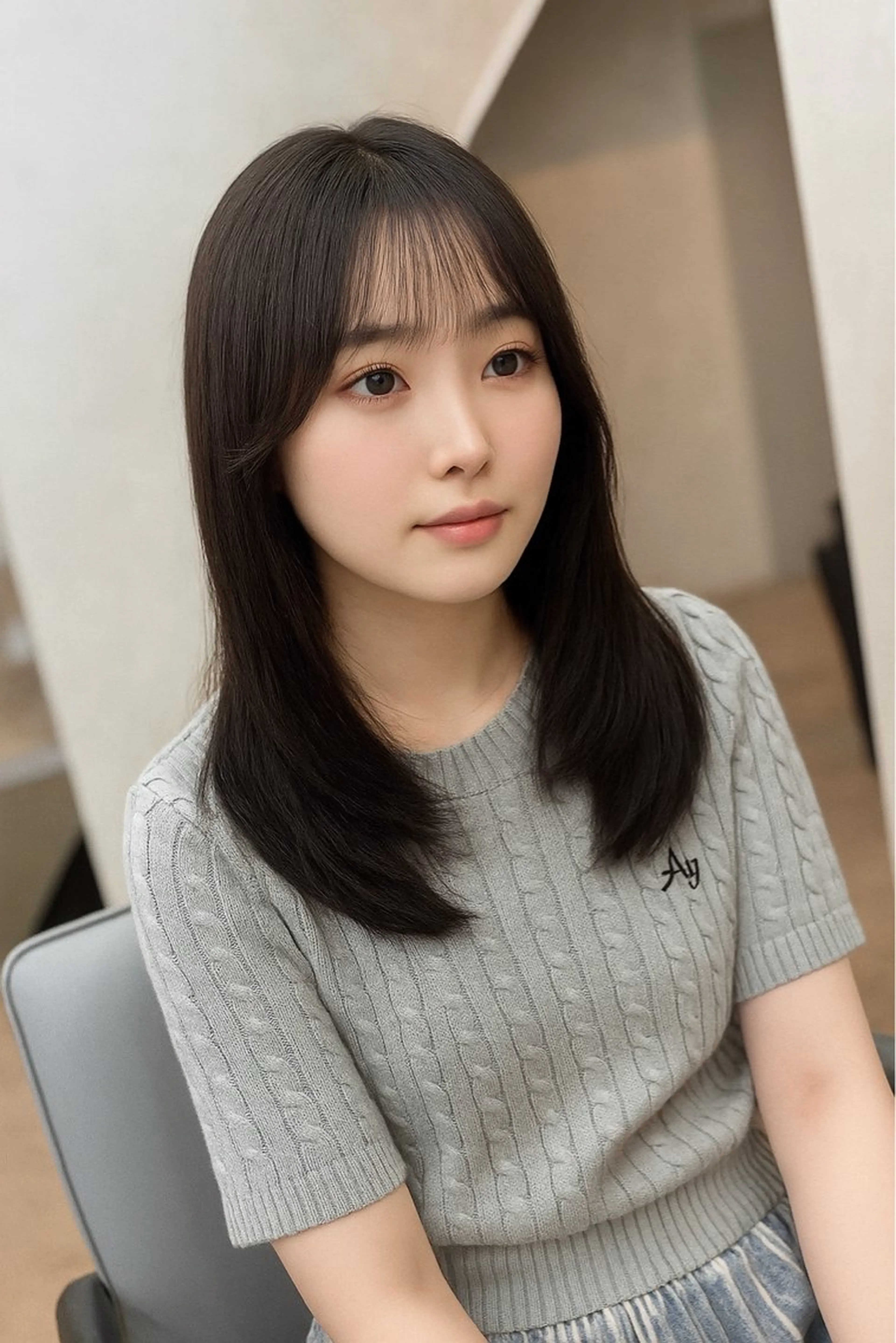 ミディアム カット ヘアカラー ✨韓国ヘア✨ レイヤー✂️鎌倉楓麻のヘアスタイル