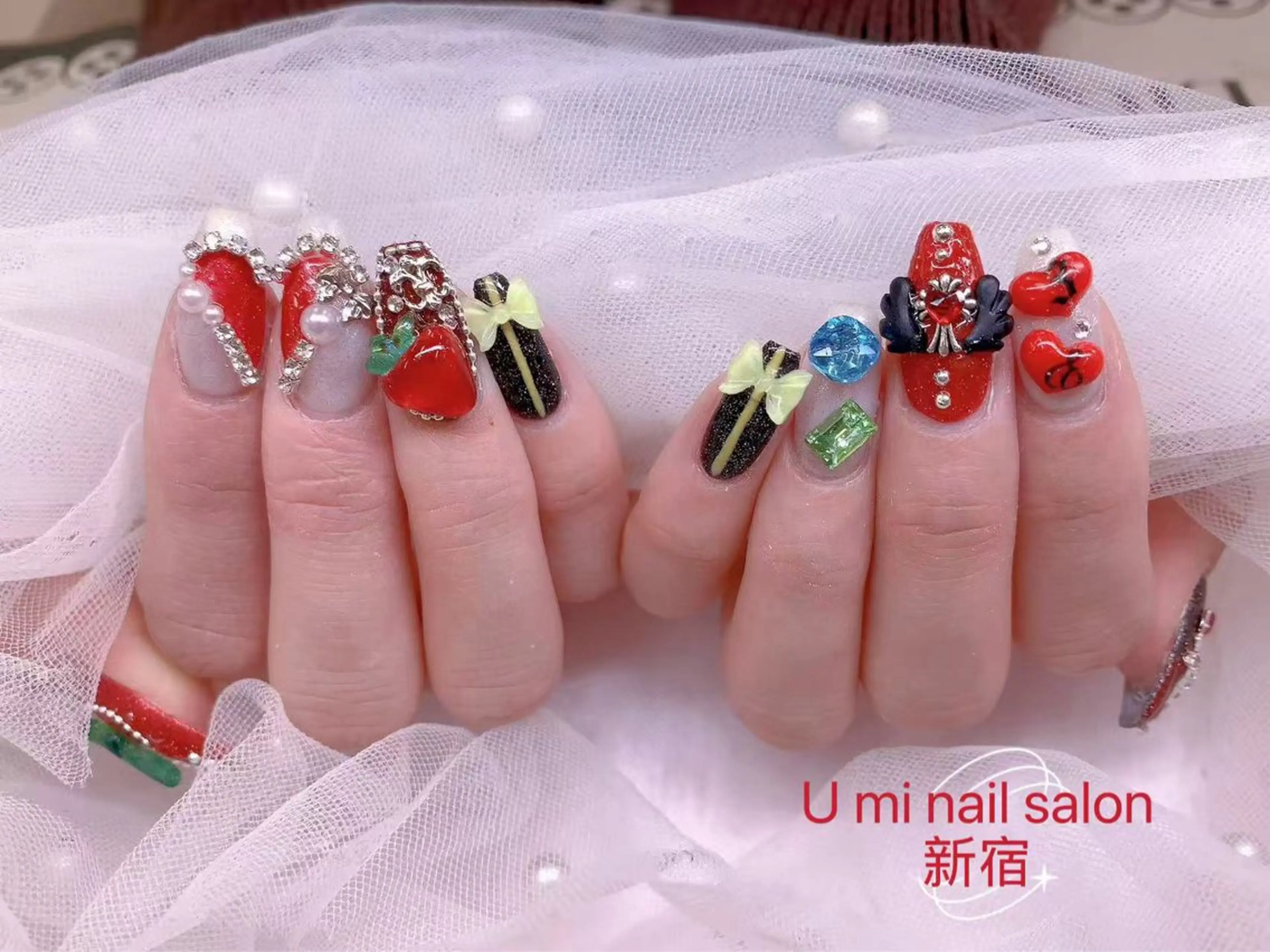 ネイル ボルドー チークネイル 長さ出し フレンチネイル ジェルネイル uminail cocoのネイルデザイン