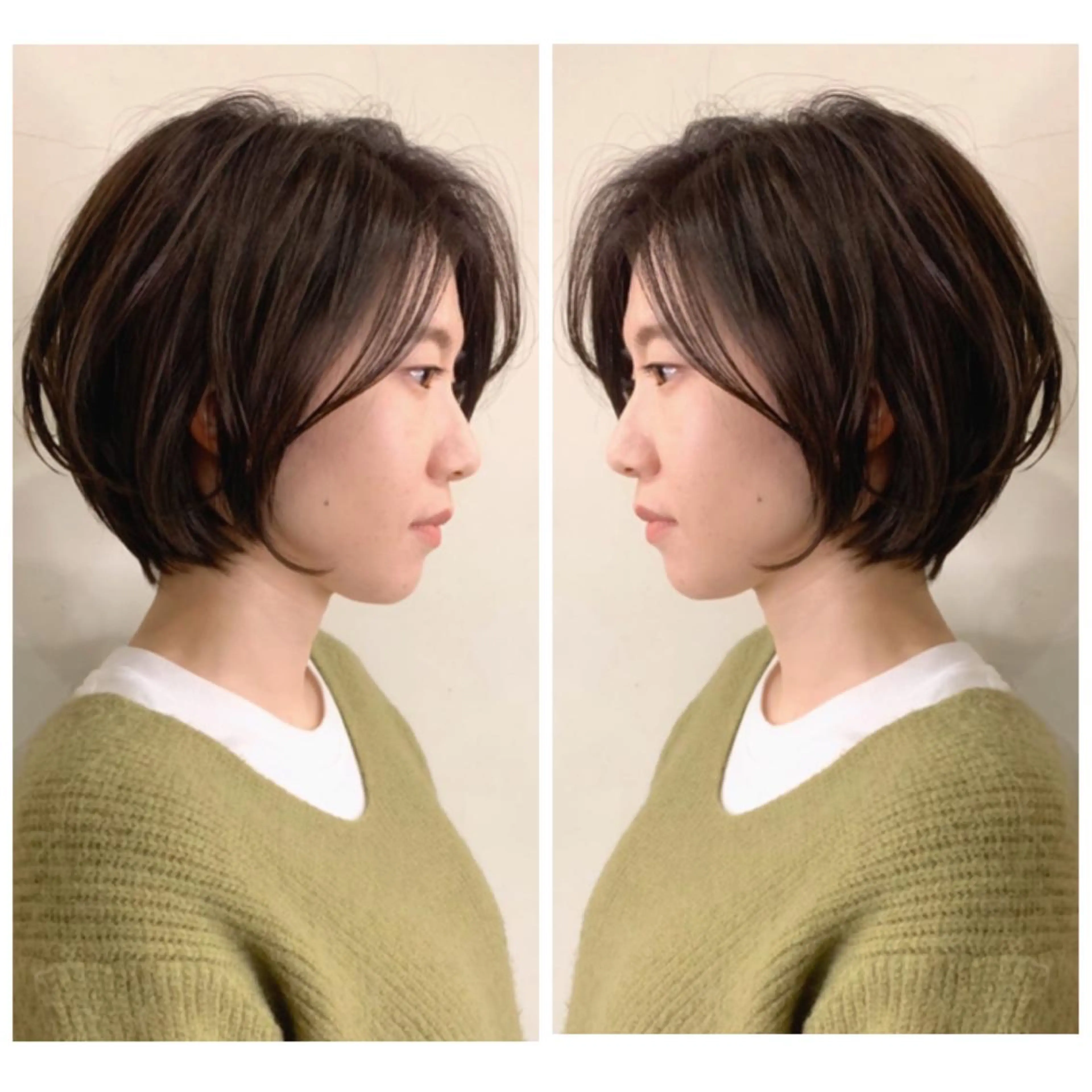 ショート カラー ショートボブ ハンサムショート 丸みショート デザインカラー ハイライトカラー カット ヘアカラー 京都大人女性ショート 徒歩1分/秋山のヘアスタイル