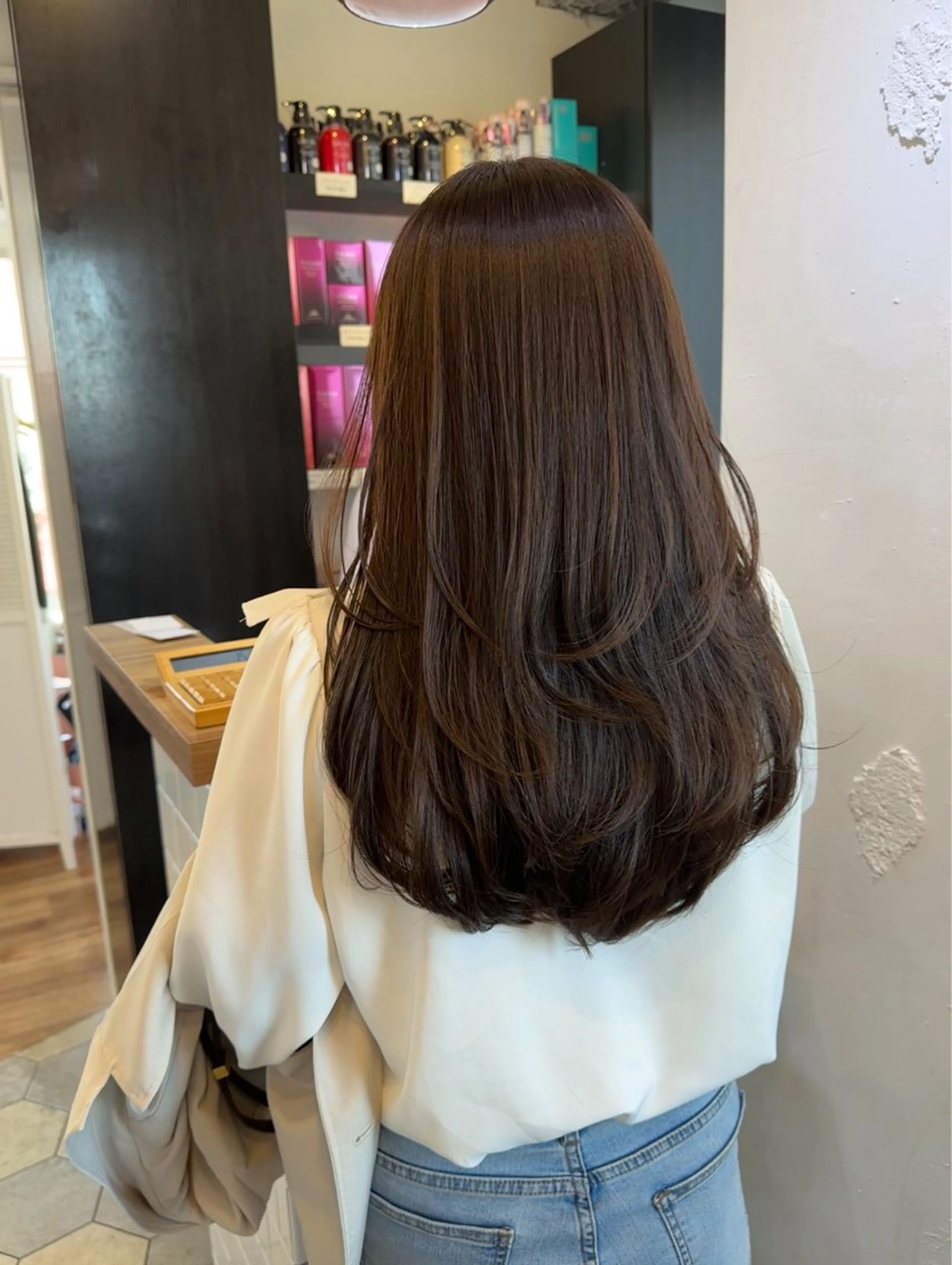 ロング カラー ブラウンカラー ココアブラウン レイヤー/顔周り 田山　穂波のヘアスタイル