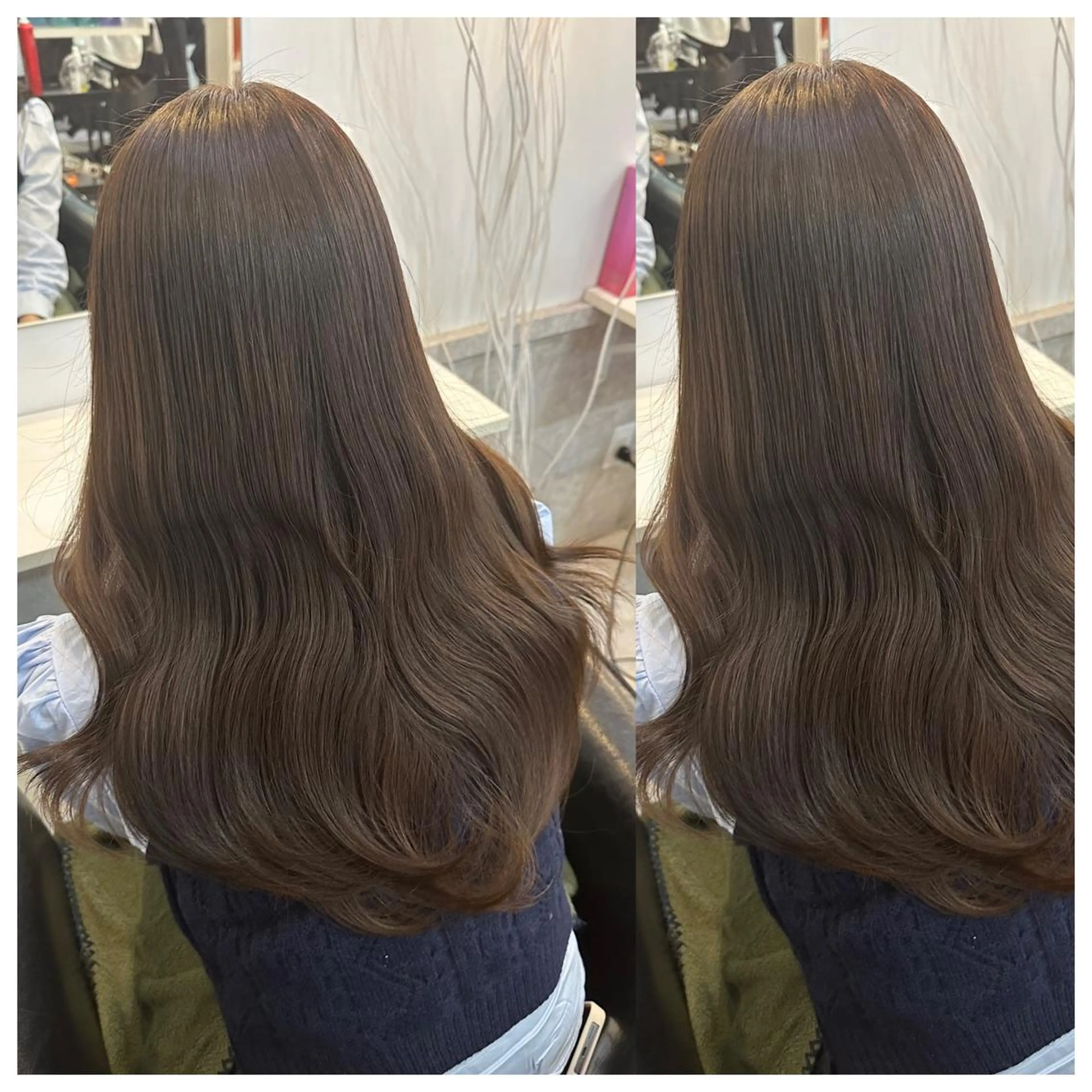 セミロング カラー シールエクステ アッシュ バレイヤージュ 黒髪 ブリーチ セキグチ💞 lilaのマツエク・マツパデザイン