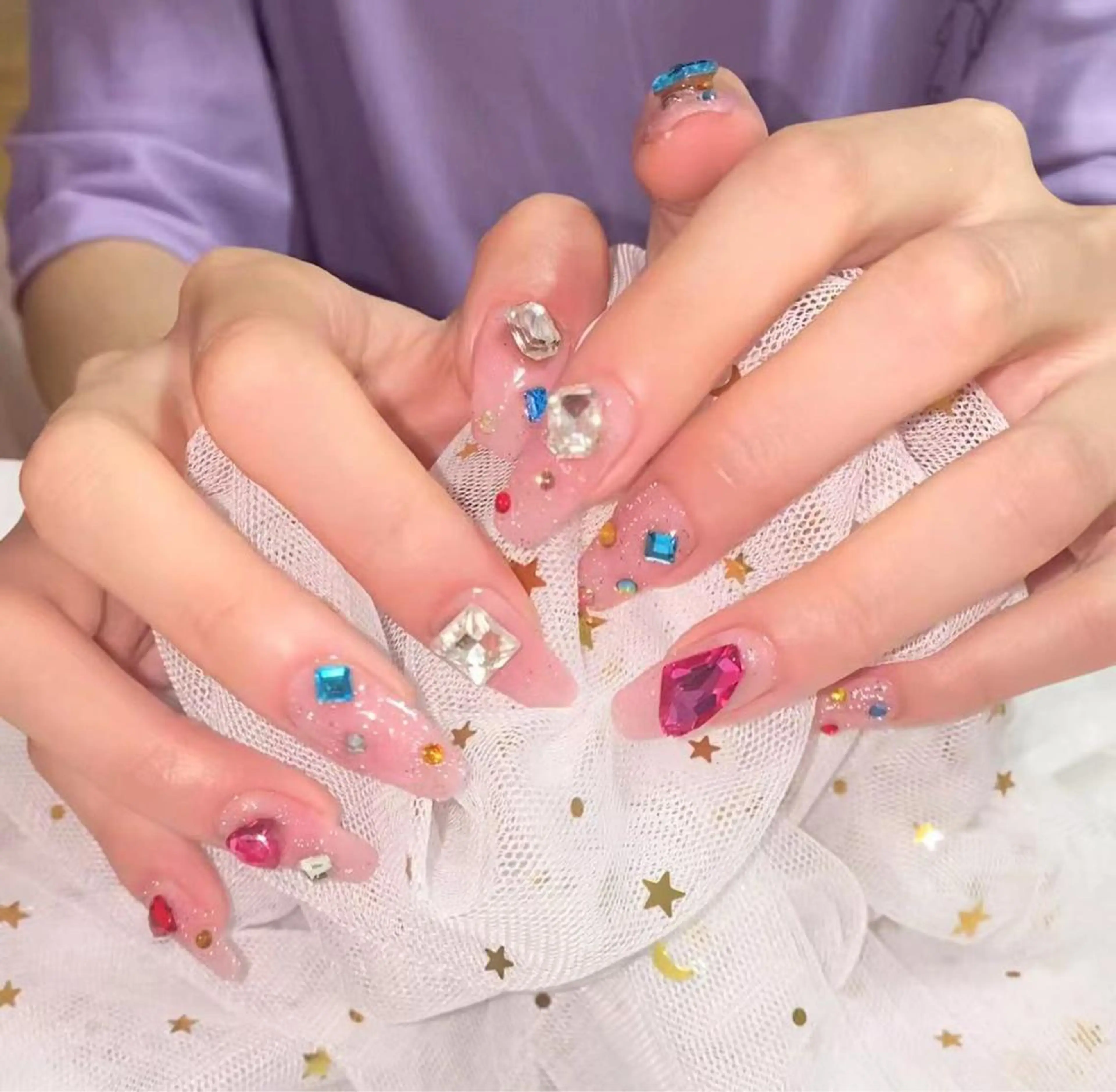 ジェルオフ込み120分パーツつけ/デザインやり放題　10980💗補足説明を見てください。の写真