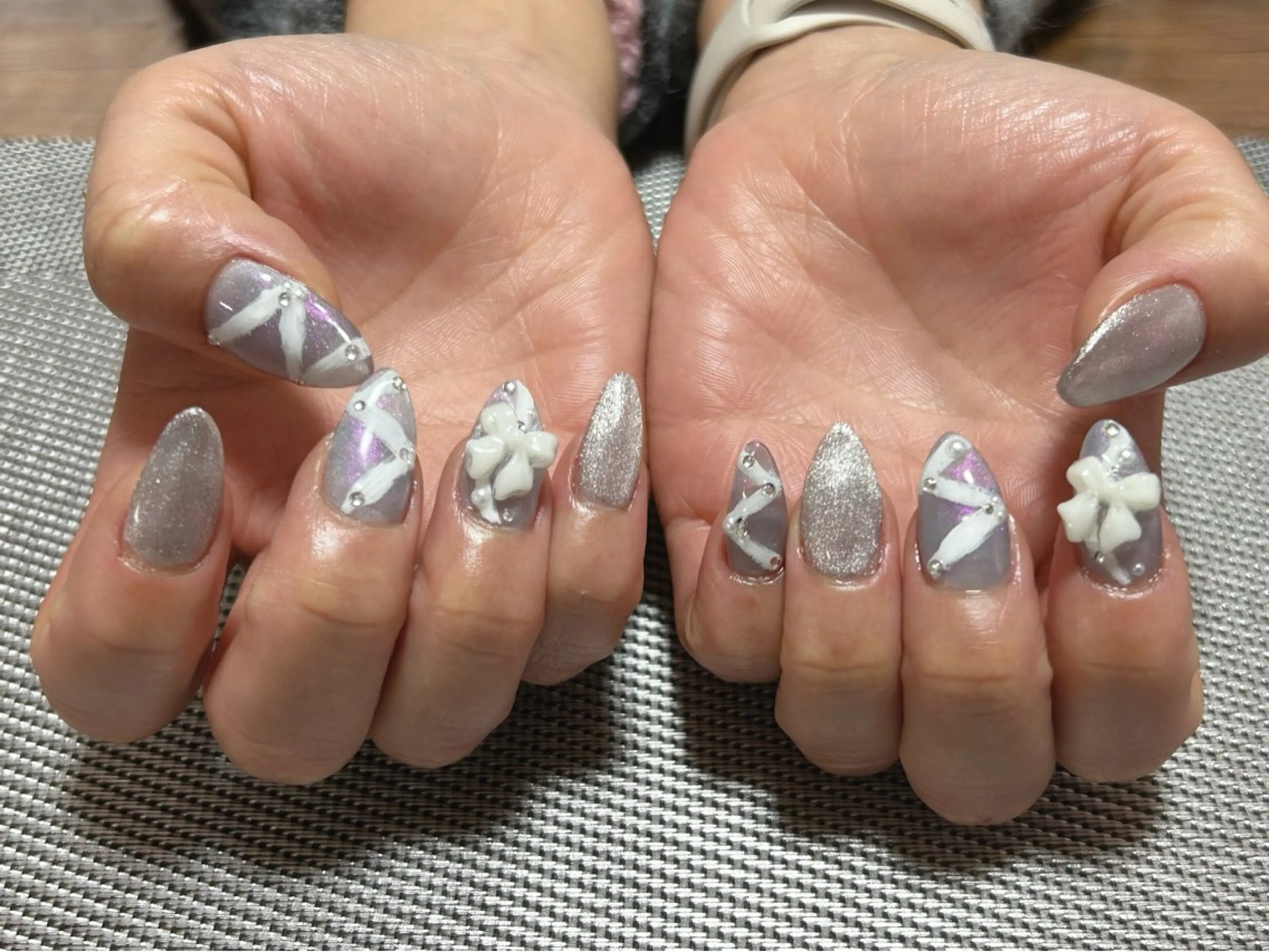 ネイル レース リボン ハンドネイル i nailのネイルデザイン