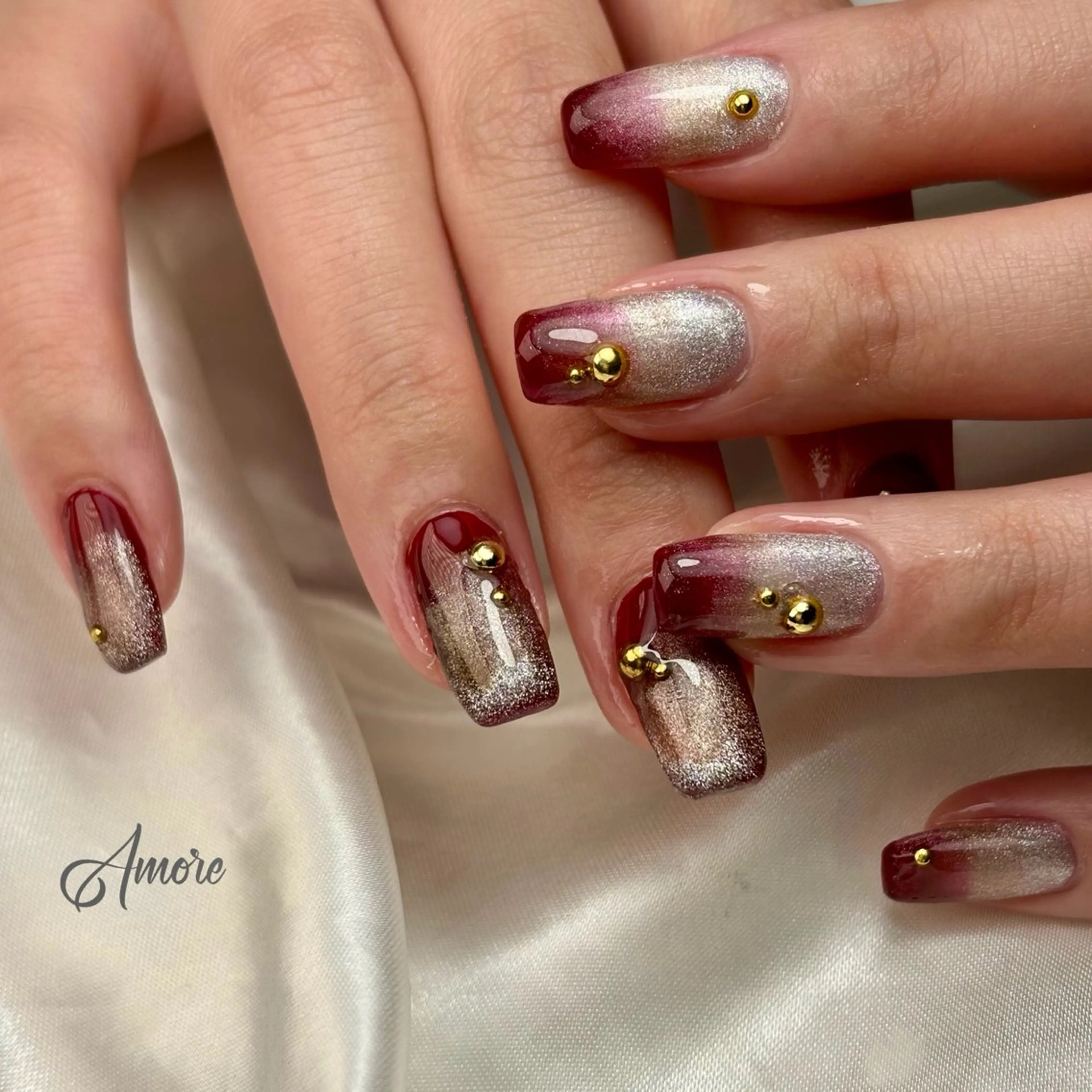 ネイル ジェルネイル キラキラネイル 韓国ネイル マグネットネイル パラジェル You kyehwaのネイルデザイン