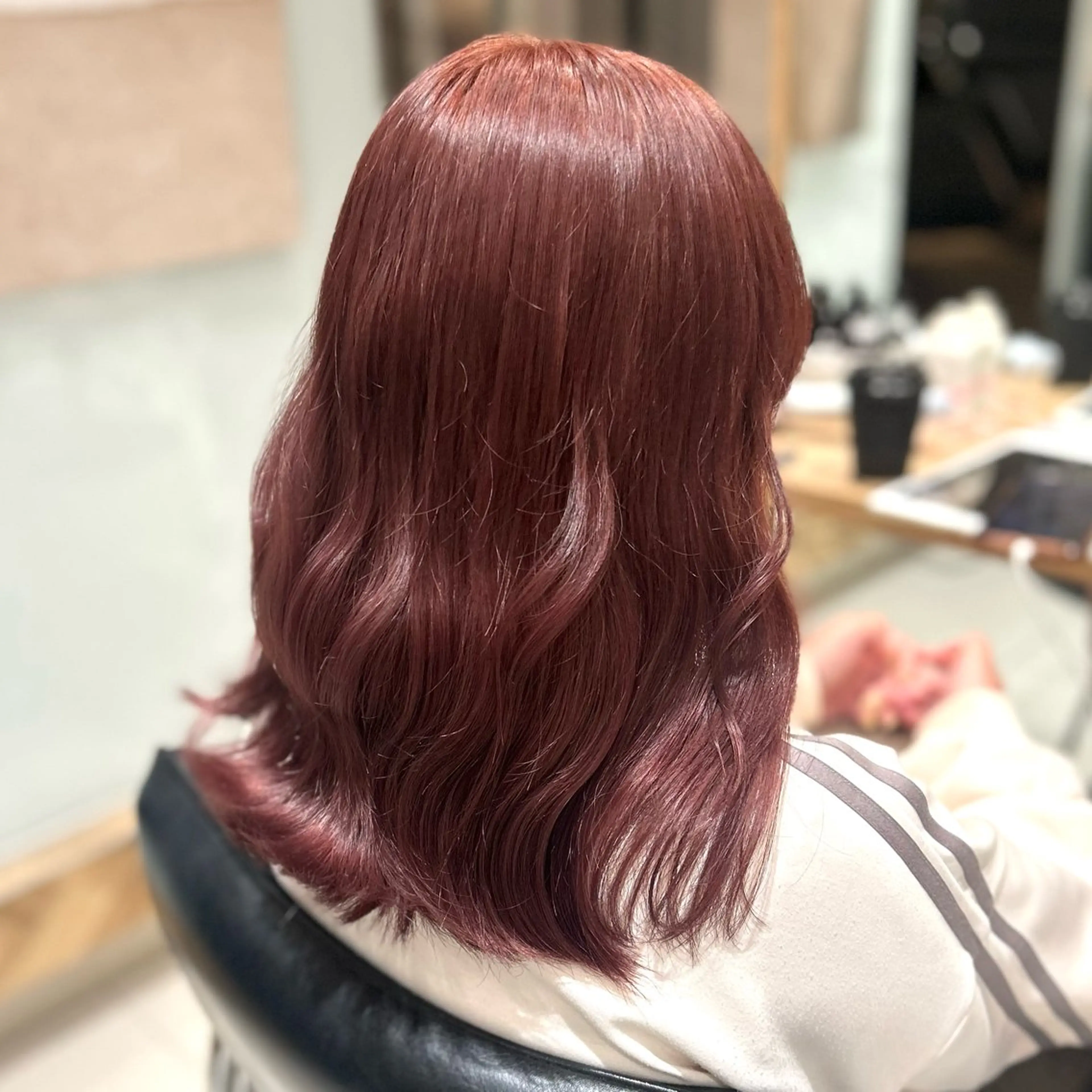 【暖色カラー🎀】ケアブリーチダブルカラー💫ケアブリーチ➕ケアカラー➕トリートメント🧡ピンクやオレンジカラー🌸の写真