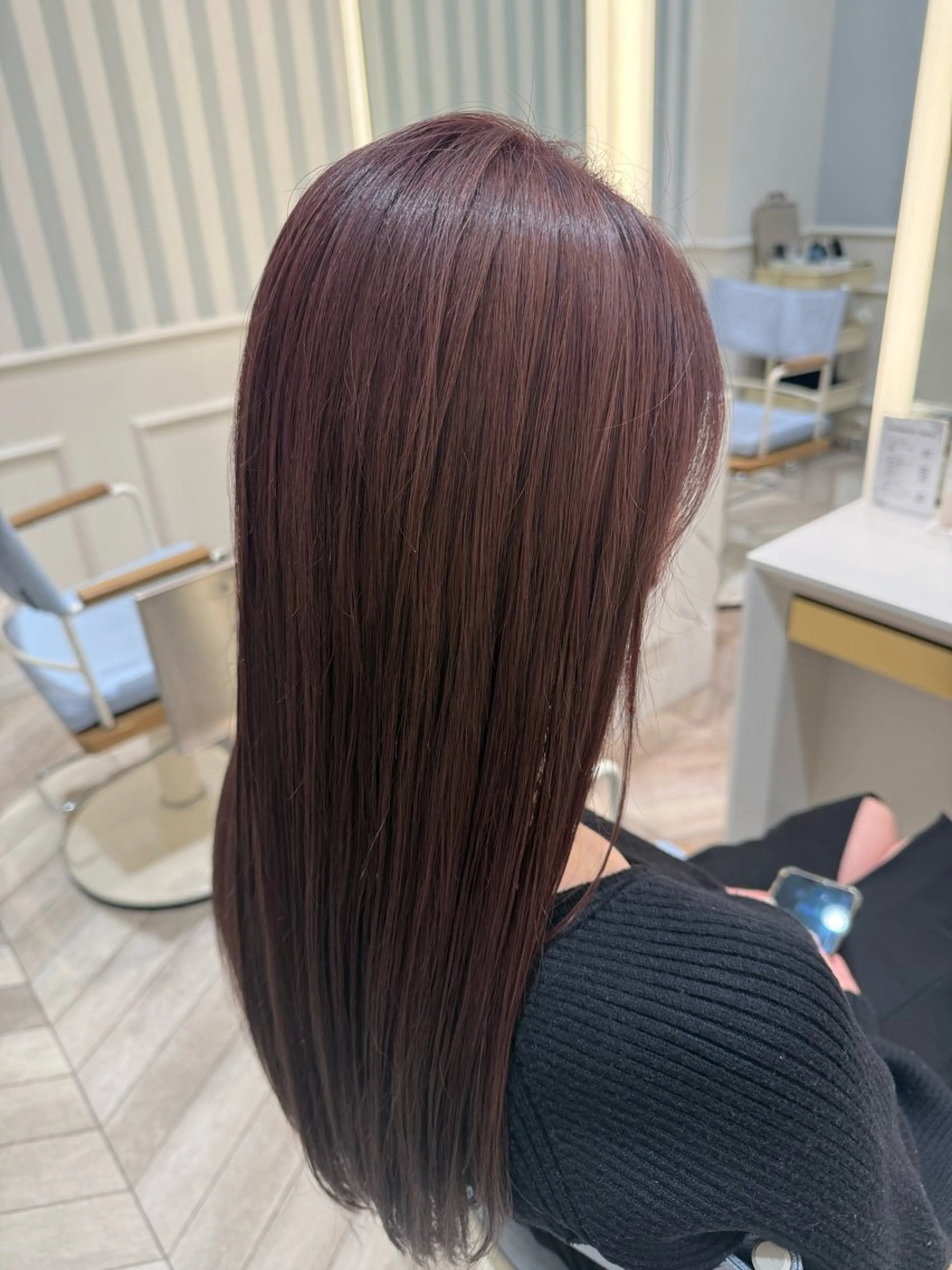 ロング カラー ブリーチ 透明感カラー ピンクカラー カット ヘアカラー トリートメント 顔周りレイヤー カット❄️石川瑠青のヘアスタイル