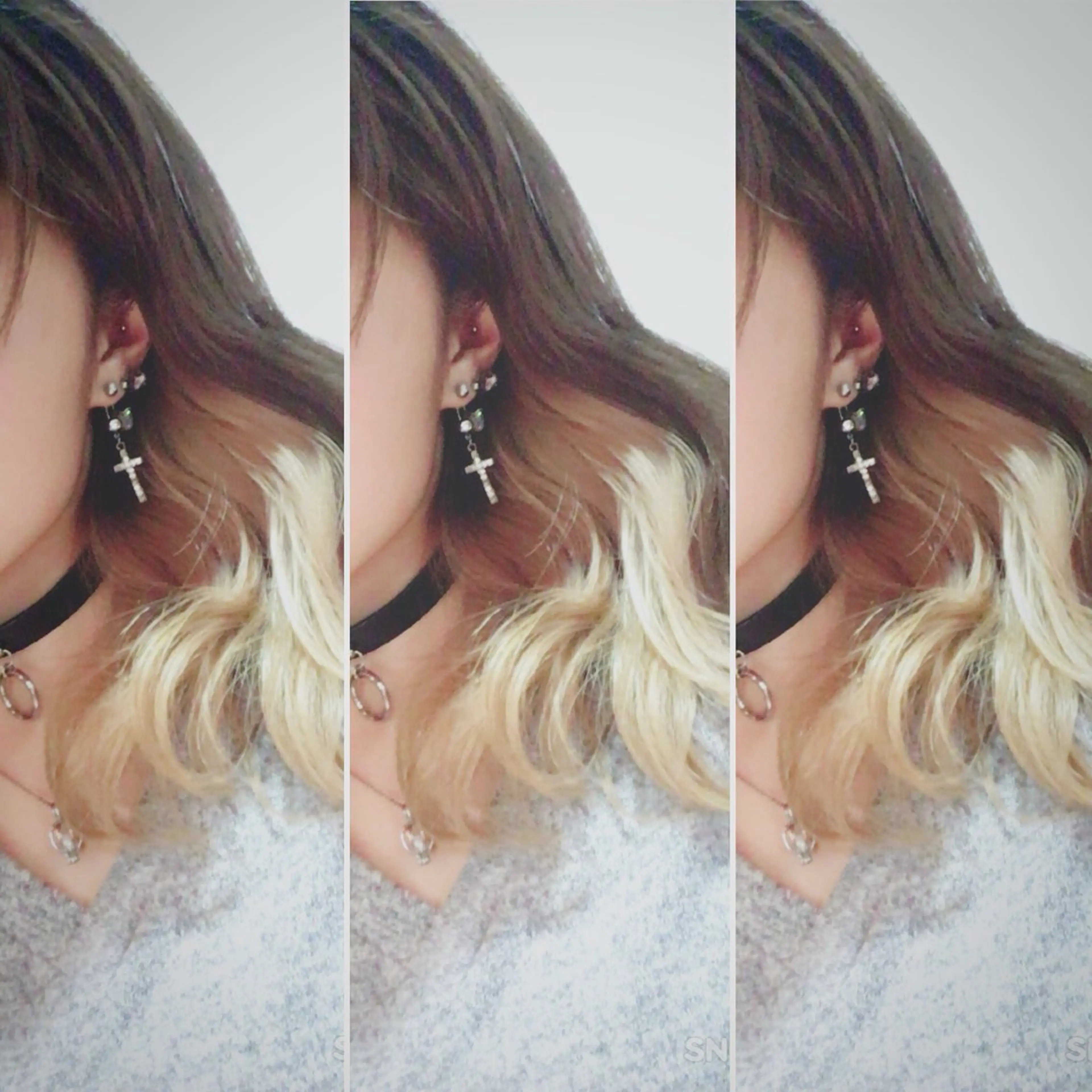 セミロング カラー イヤリングカラー インナーカラー LUGN所属・🥀佐藤 真琴のヘアスタイル