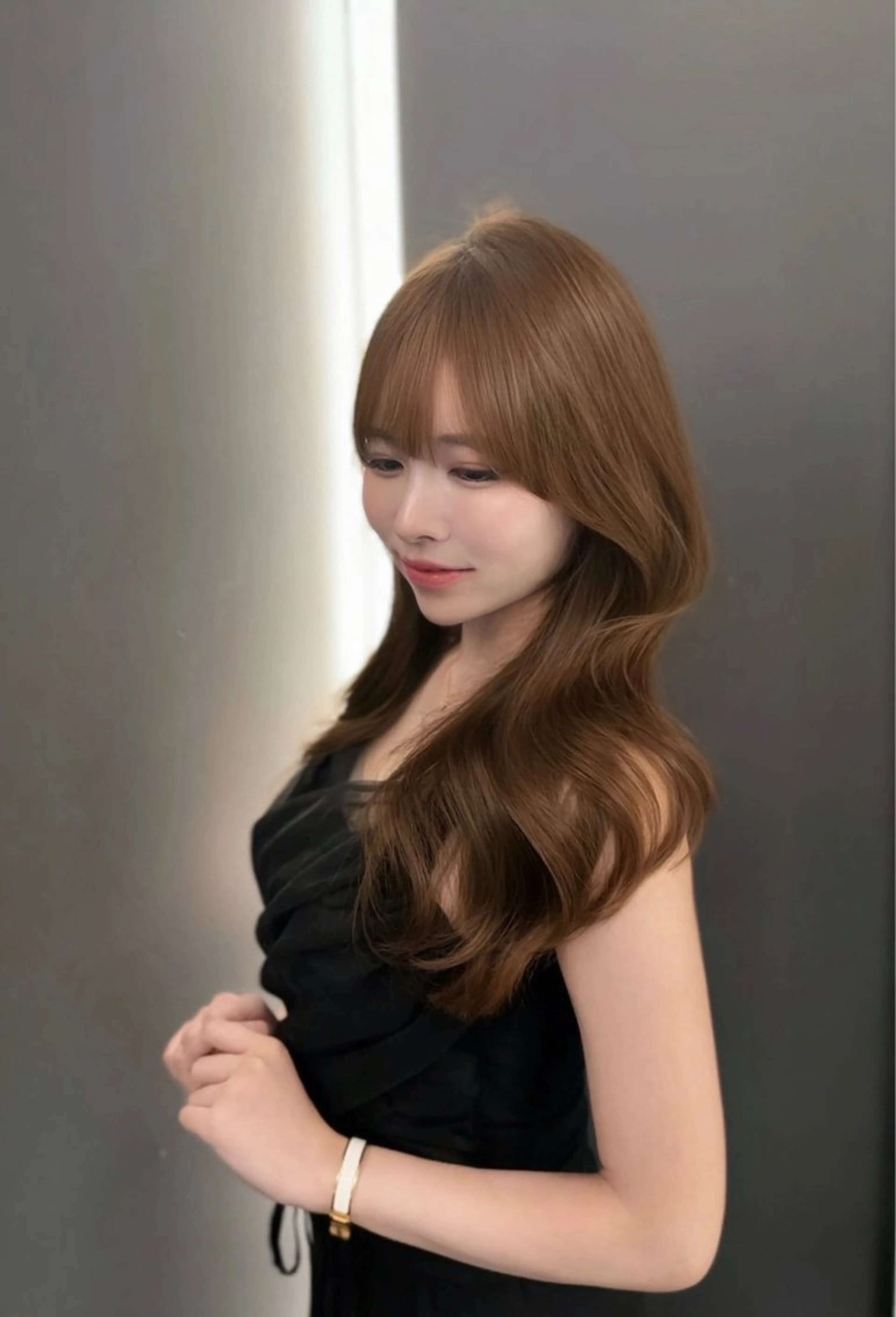 ロング カラー ヘアアレンジ ベージュカラー ブリーチ 透明感カラー ヘーゼル ブリーチなしカラー RioN/網紅ヘア 🩶透明感艶カラーのヘアスタイル