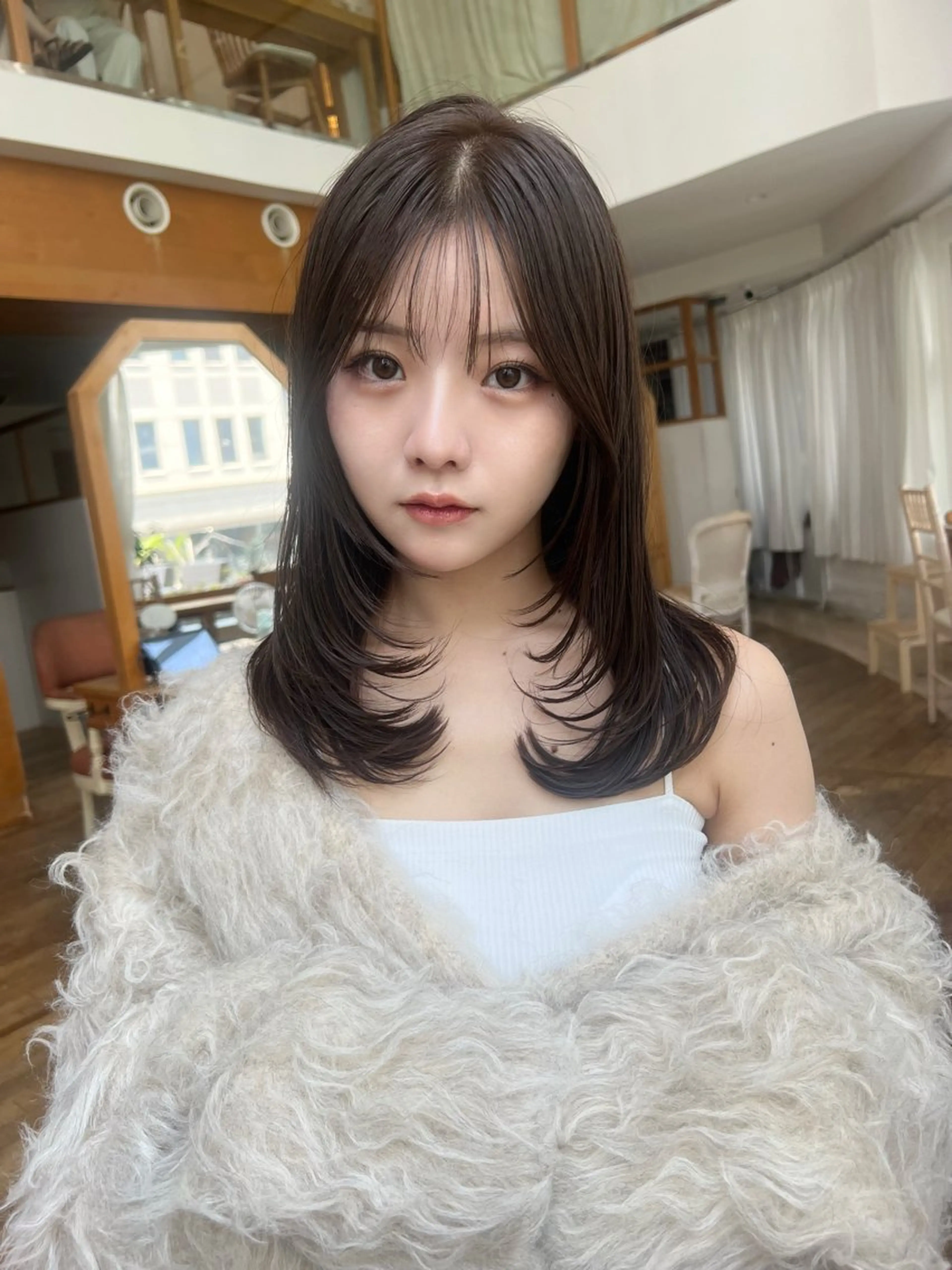 ミディアム カラー 韓国風ヘア ヘアカラー 望月威吹/表参道/レ イヤー/似合わせのヘアスタイル