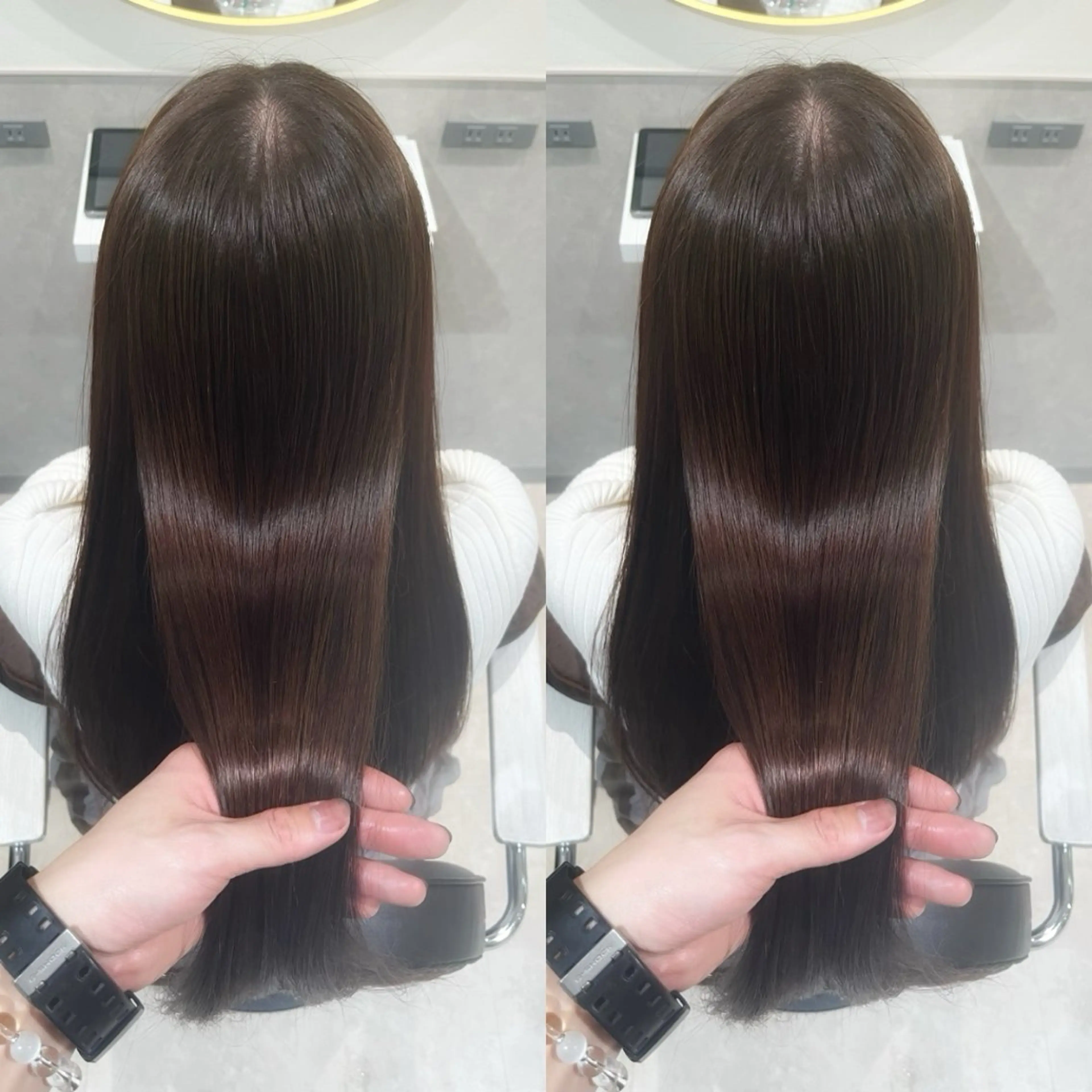 セミロング カット ヘアカラー トリートメント 銀座⭐️髪質改善⭐️ 平中　留生のヘアスタイル