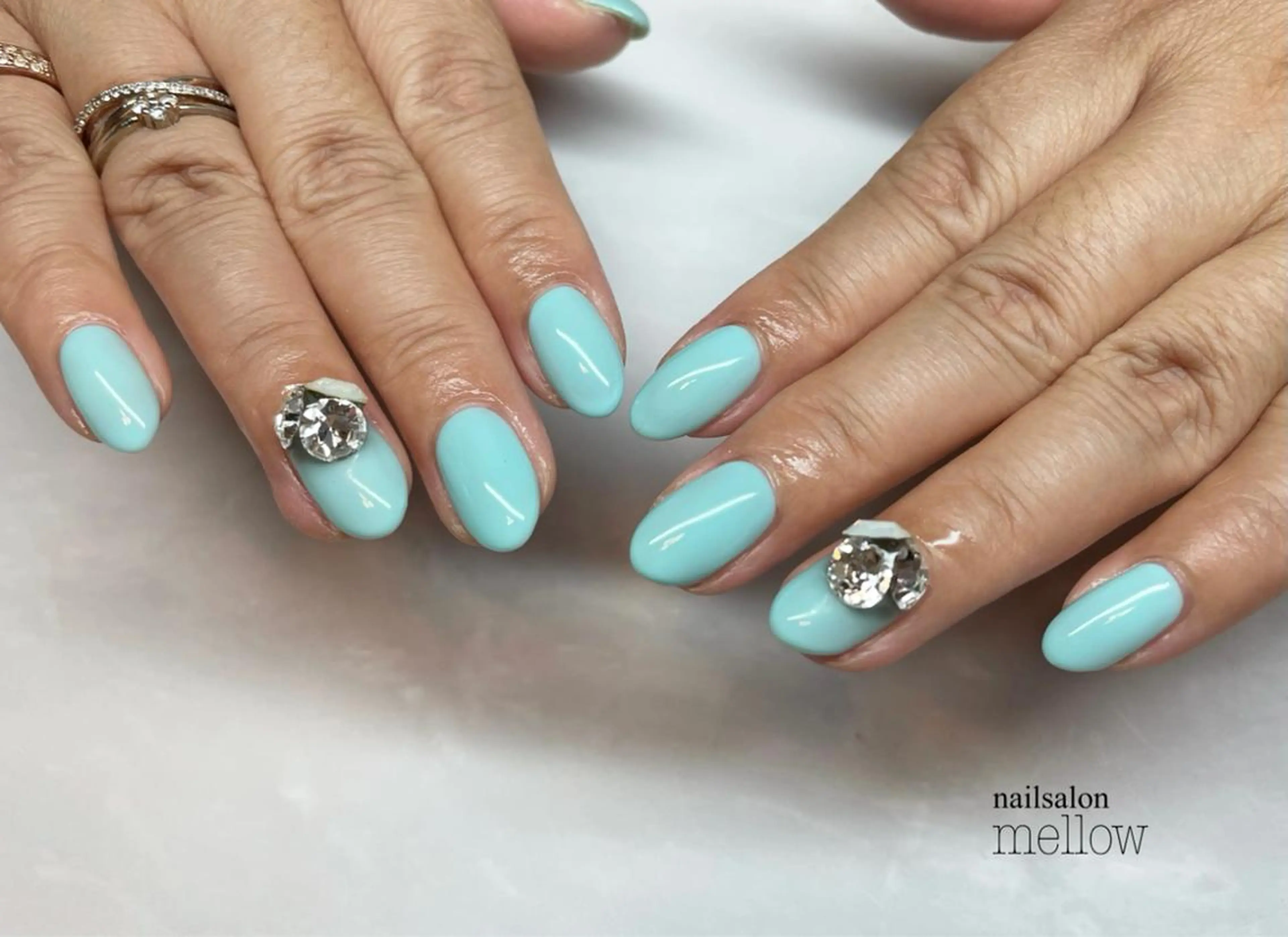 ネイル ブルー パステルネイル 大山 浩美のネイルデザイン