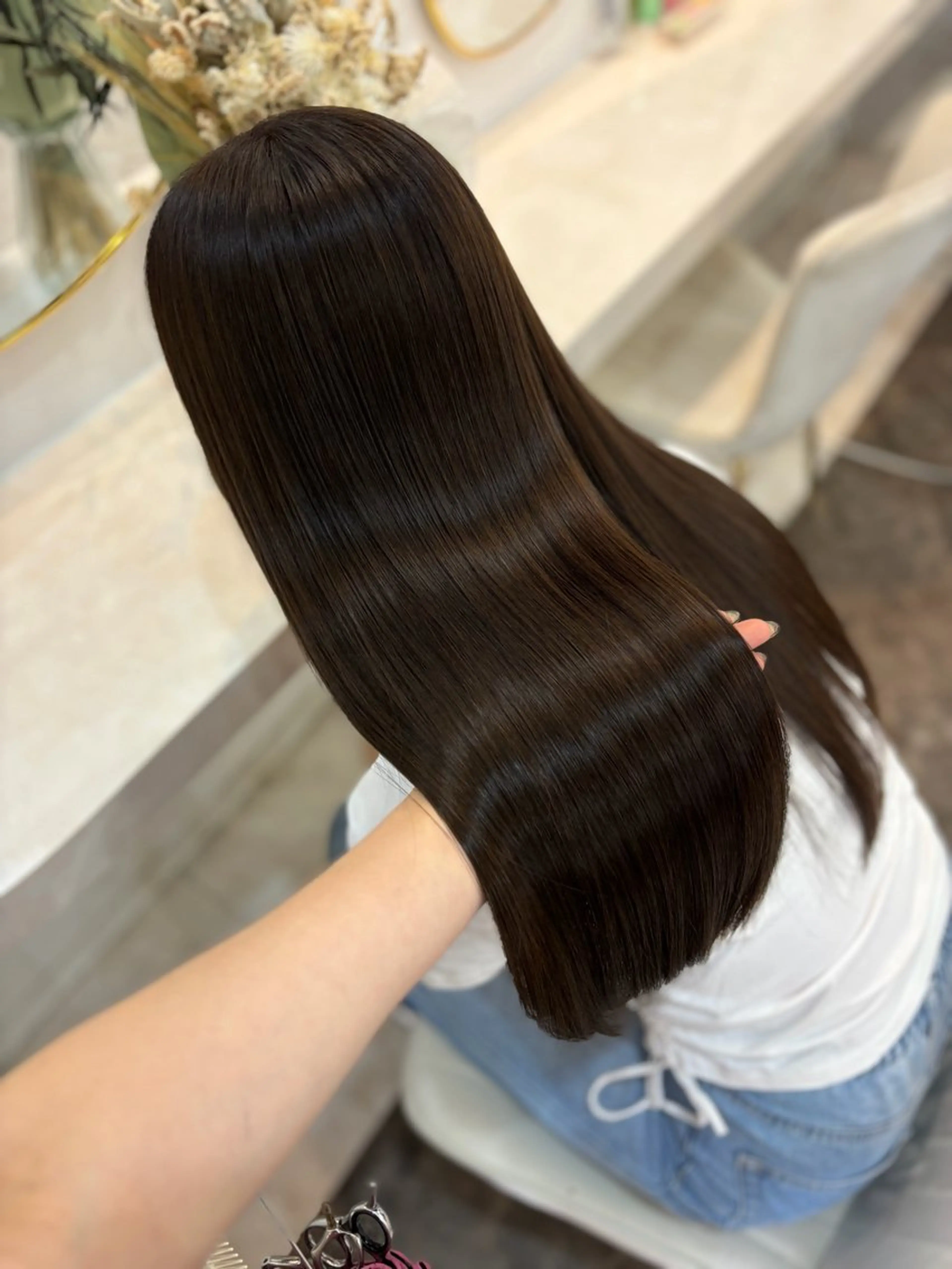 ロング カラー ヘアカラー トリートメント せいと/ウルフ/ ハイトーン/艶髪のヘアスタイル