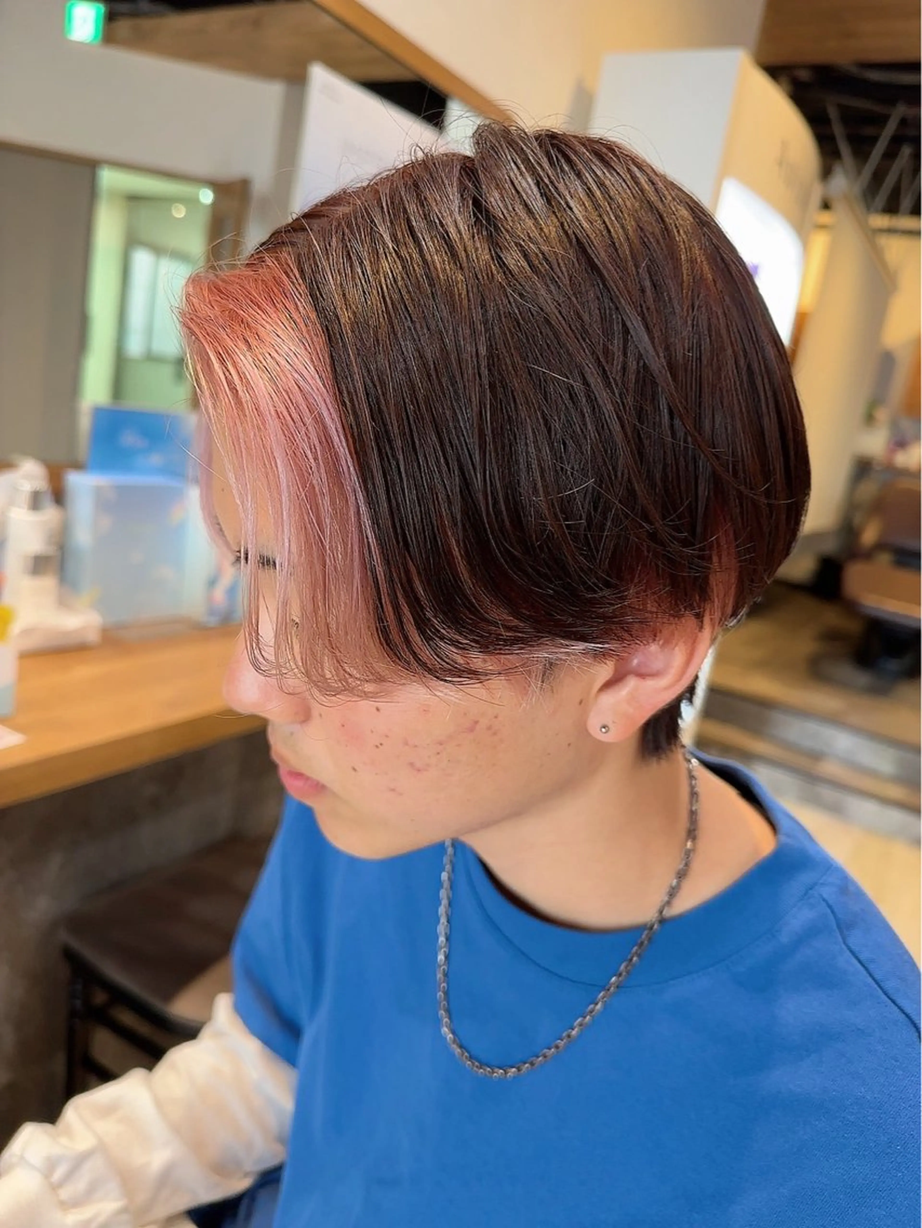 カラー メンズ ヘアカラー 髪質改善&ストレート ‪✂︎‬鈴木青樹のヘアスタイル