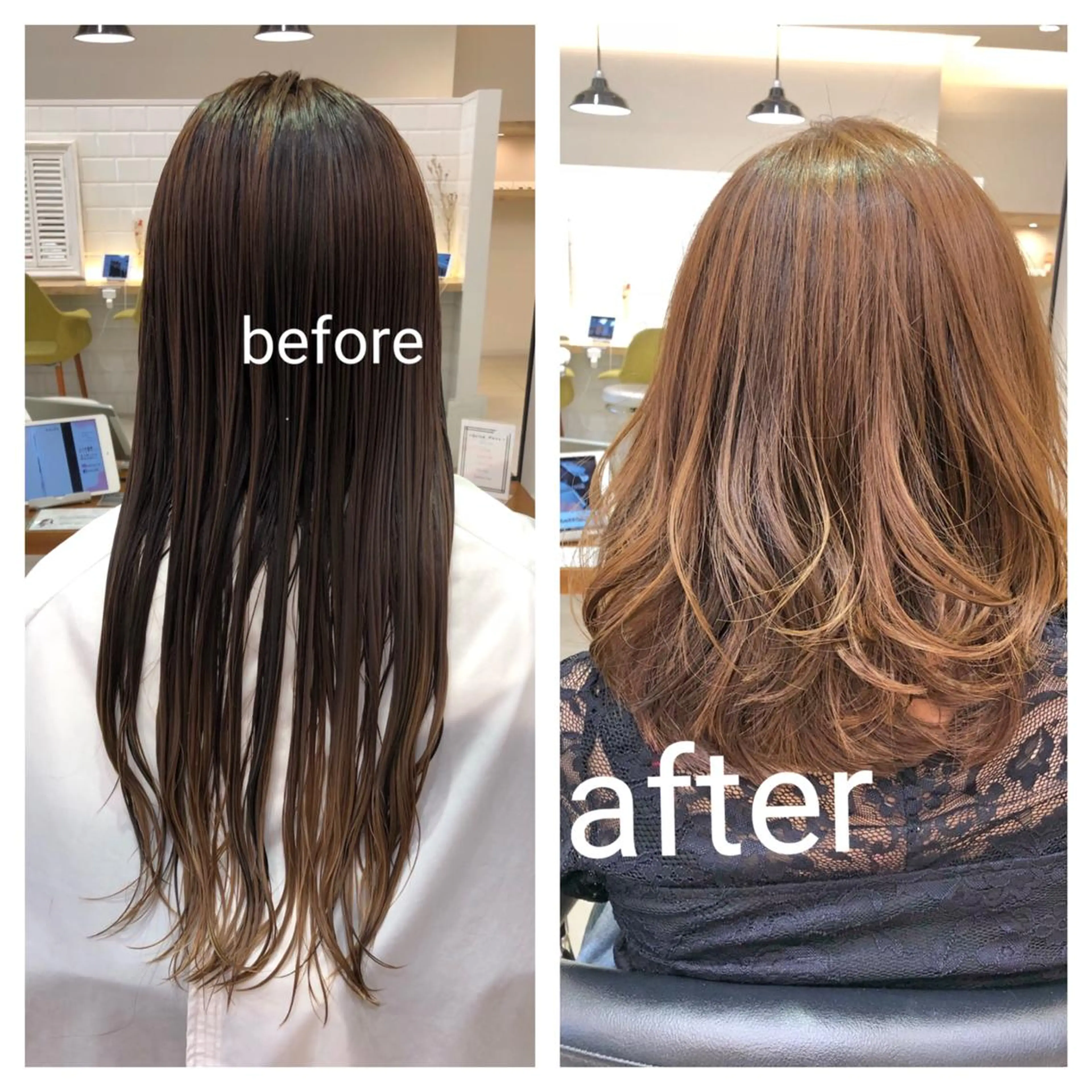 ミディアム 艶カラー🩵💛 NANAのヘアスタイル