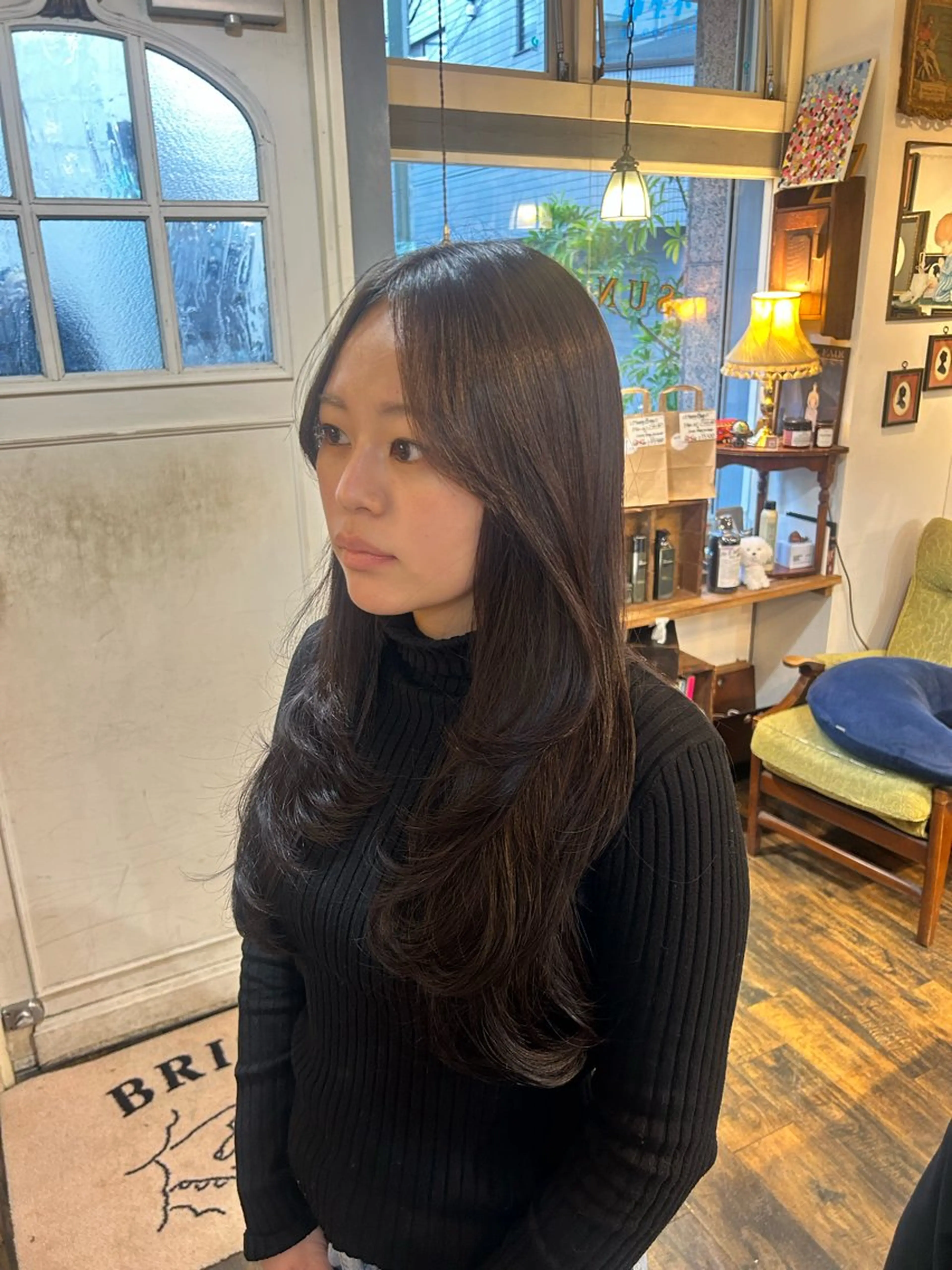 ロング カラー レイヤーカット カット ヘアカラー トリートメント ヘッドスパ 清水千優/パーマ/透 明感カラー/メンズのヘアスタイル