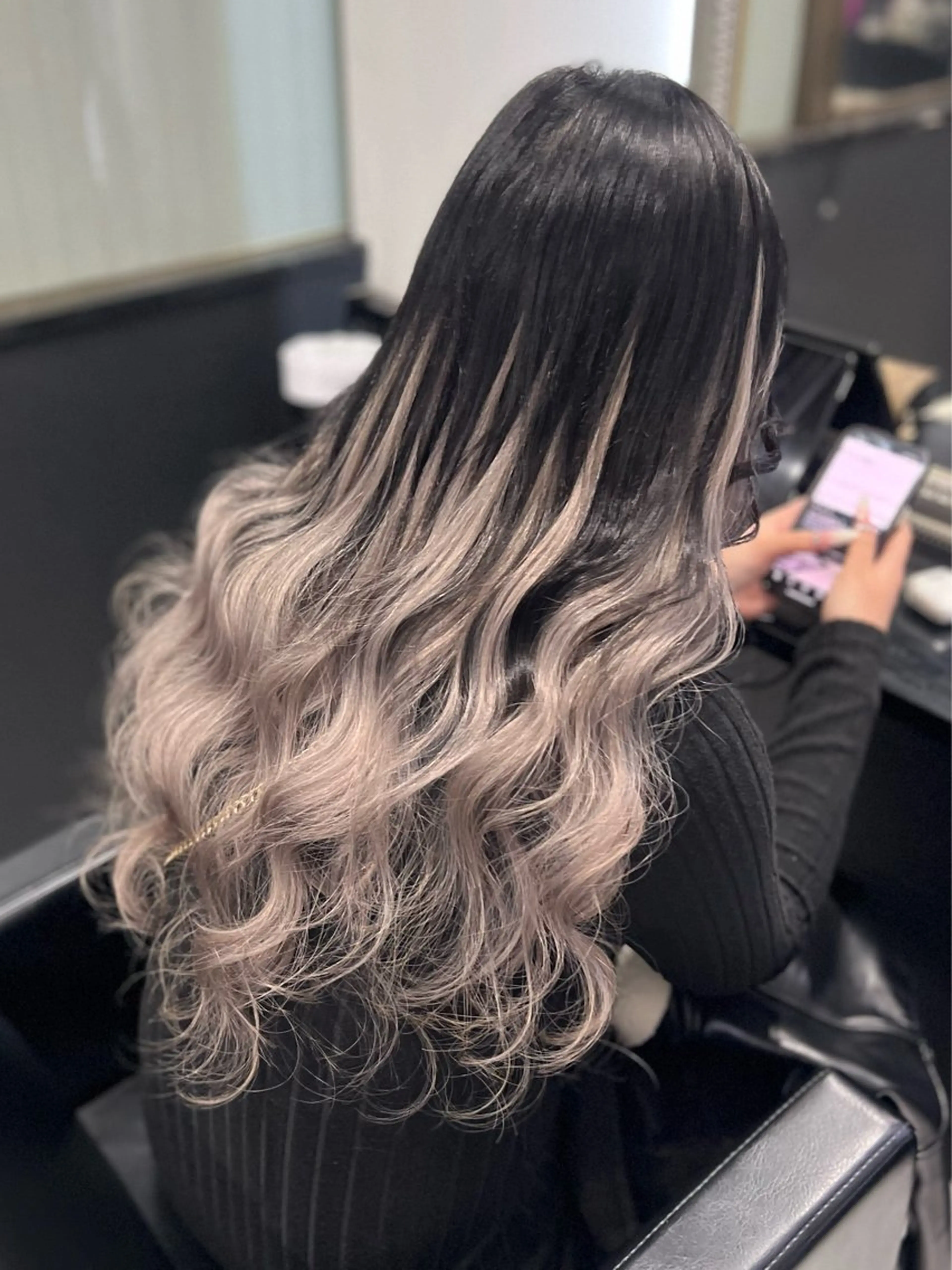 ロング カラー プルエクステ グラデーションカラー エクステ ヘアカラー トリートメント エクステ YUDU🍊 germe/ジェルムのヘアスタイル