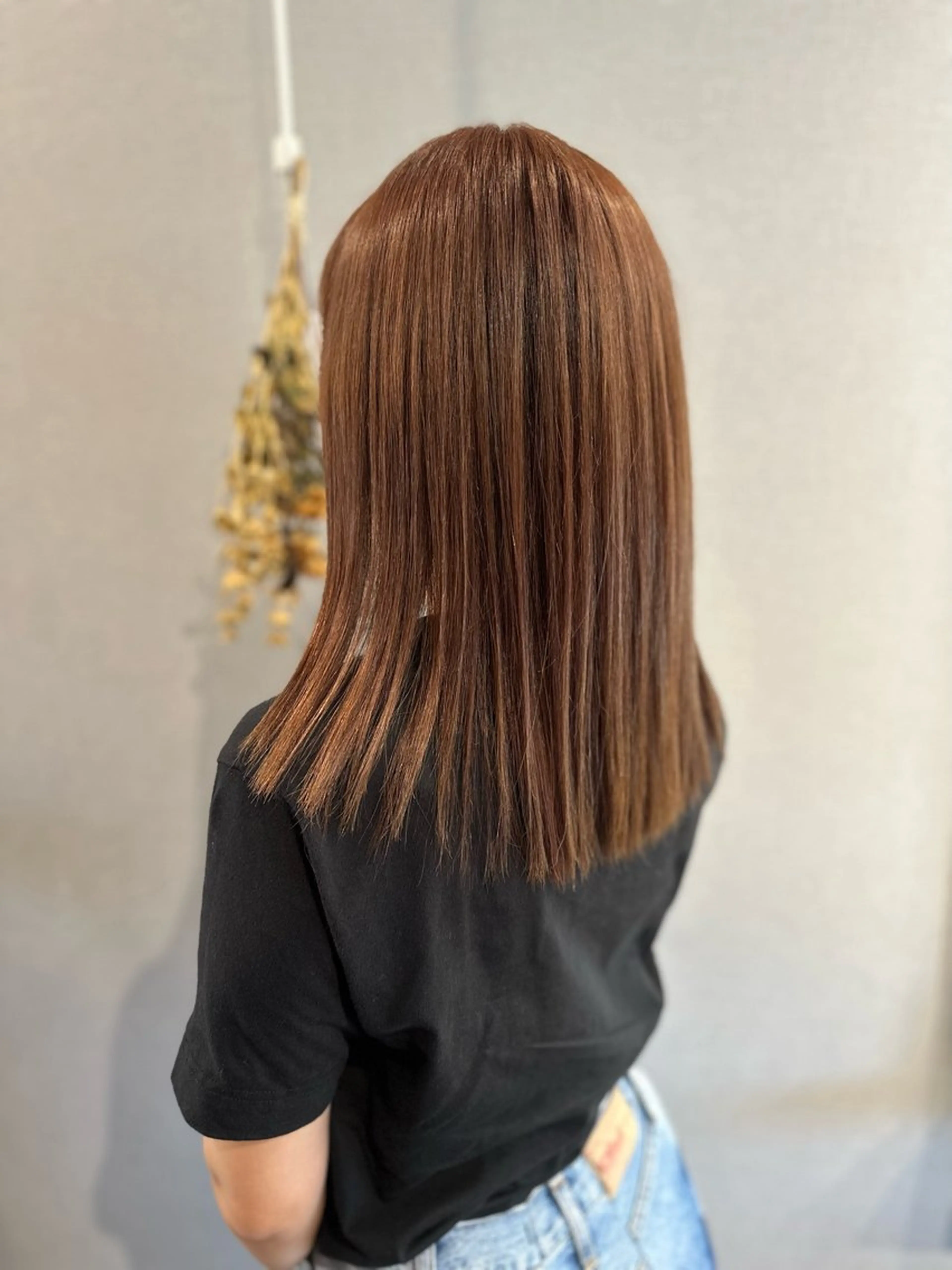 セミロング 縮毛矯正 トリートメント カット 縮毛矯正 K Harukaのヘアスタイル