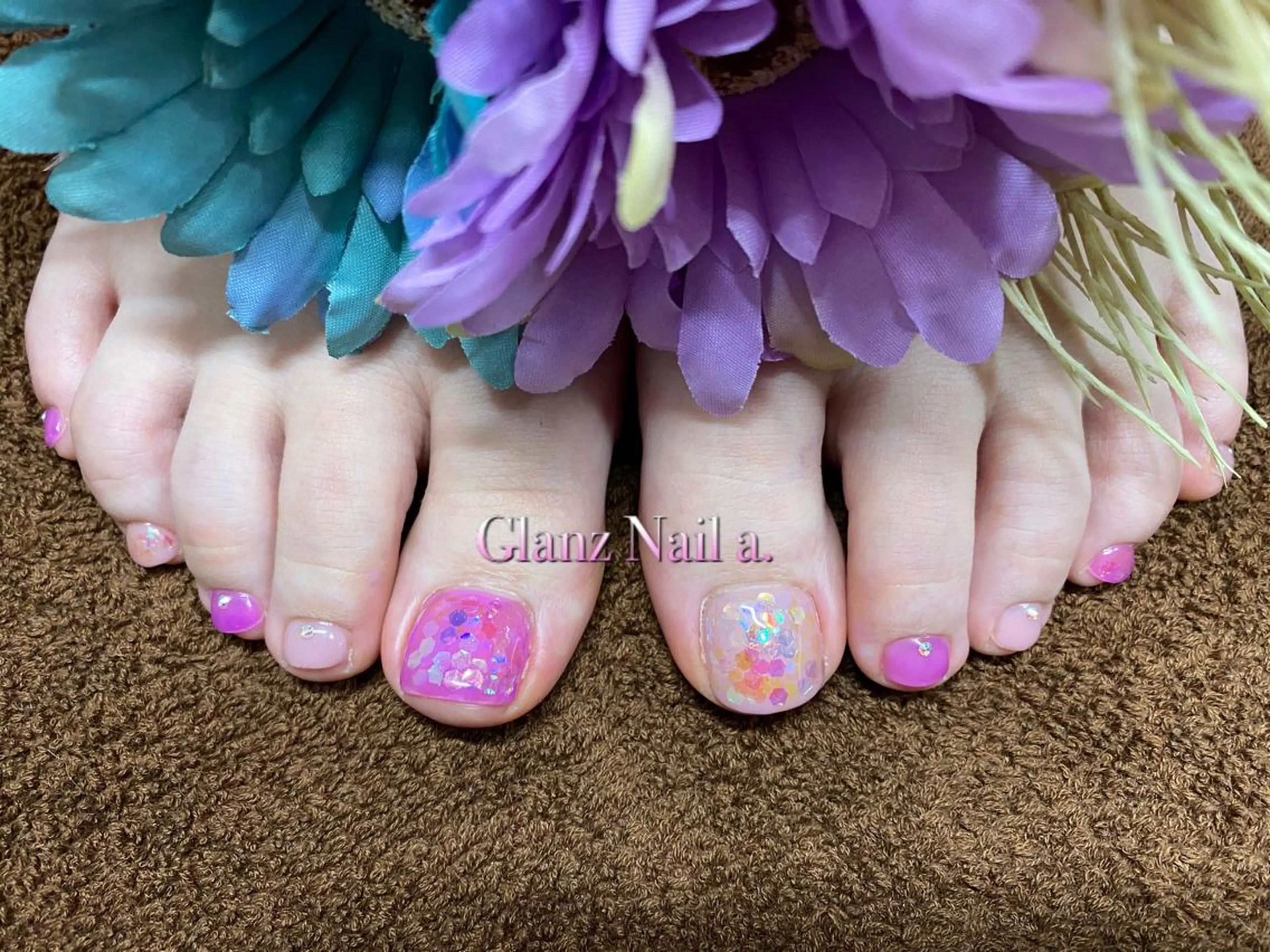ネイル フットネイル キラキラネイル Glanz  Nail aのネイルデザイン
