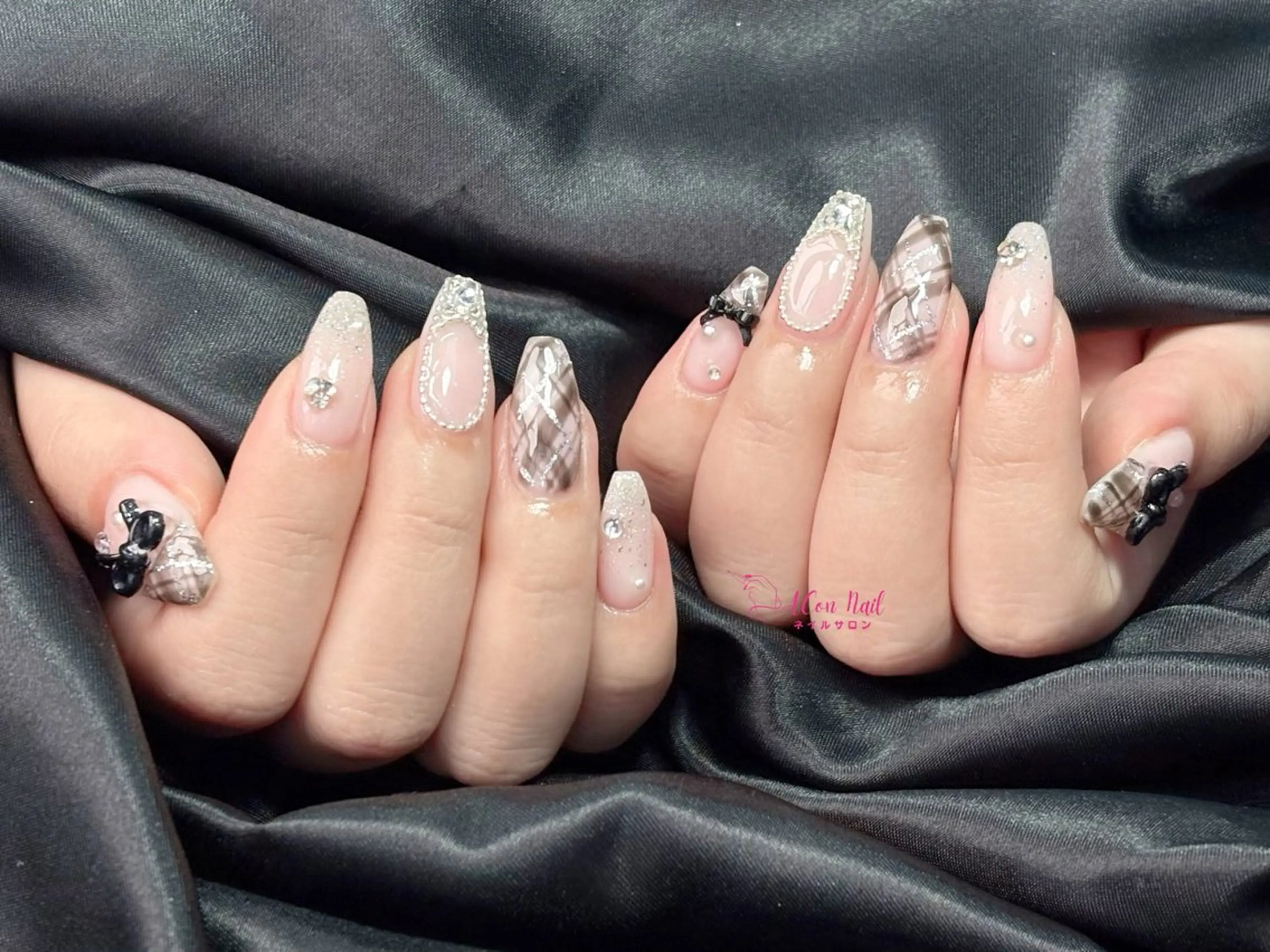 ネイル 桜ネイル 長さ出し フラワーネイル フレンチネイル ジェルネイル ハンドネイル AConNailSalon所属・ACon NailSalonのネイルデザイン