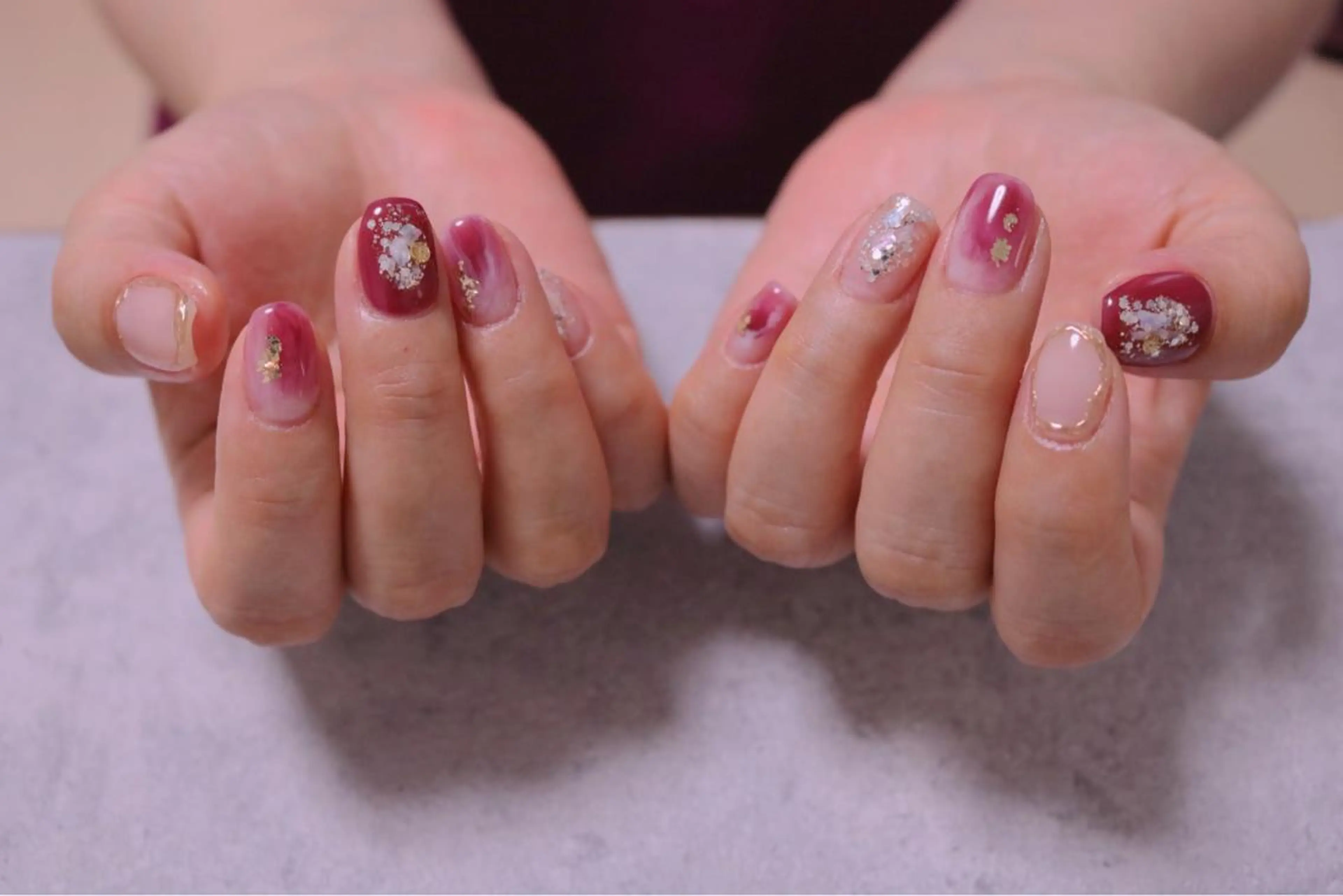 ネイル オーロラネイル カジュアル ジェルネイル マグネットネイル マットネイル ハンドネイル MH Nailのネイルデザイン