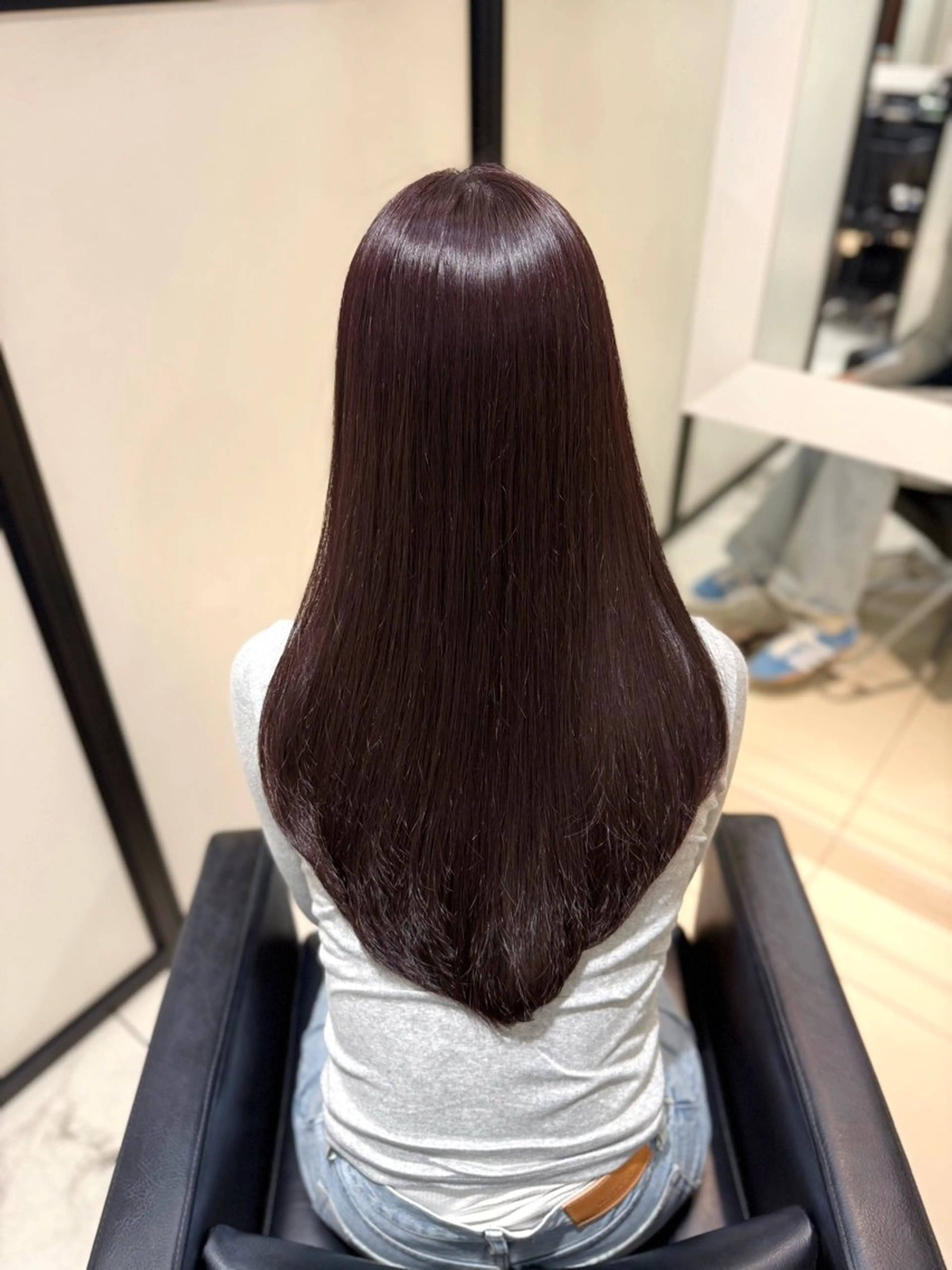 ロング カラー カシス ラベンダーカラー カット ヘアカラー トリートメント グレージュ/透明感/ 韓国ヘア/RISAのヘアスタイル