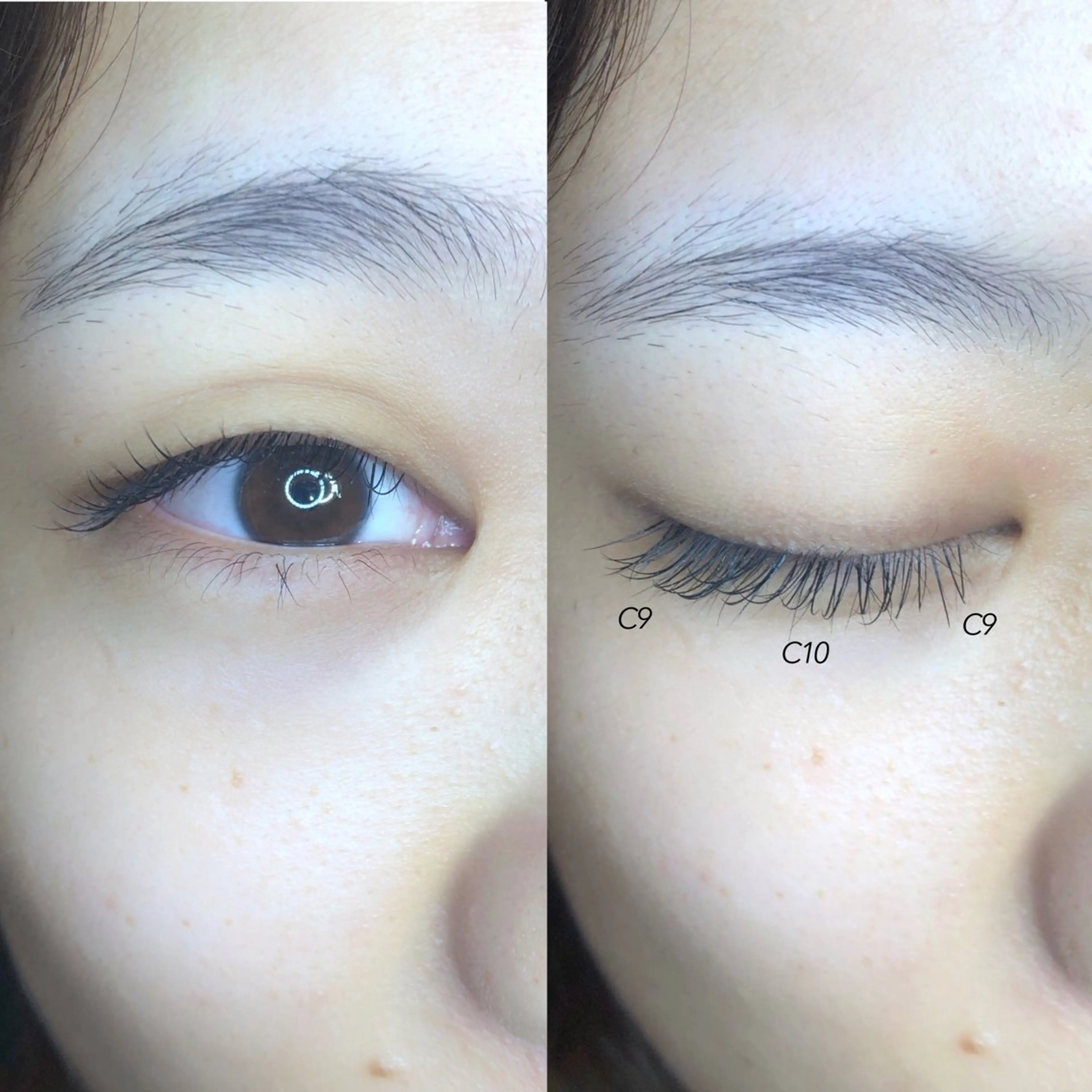 マツエク・マツパ Cカール キュート Jカール ナチュラル MAQUIA 住吉店 コヤナギのマツエク・マツパデザイン