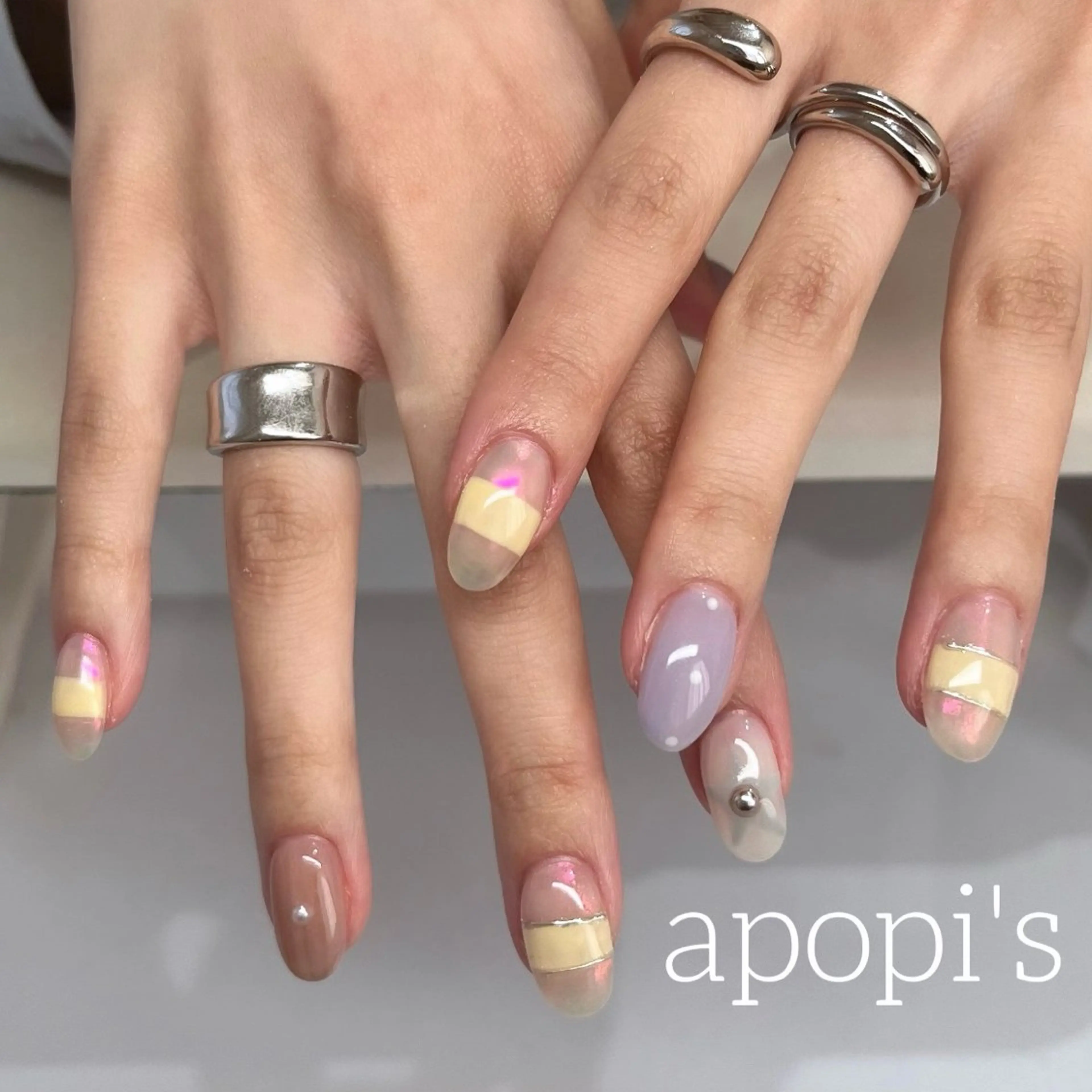 ネイル アートネイル 持ち込み ハンドネイル apopi's所属・apopis＊ close23:00のネイルデザイン