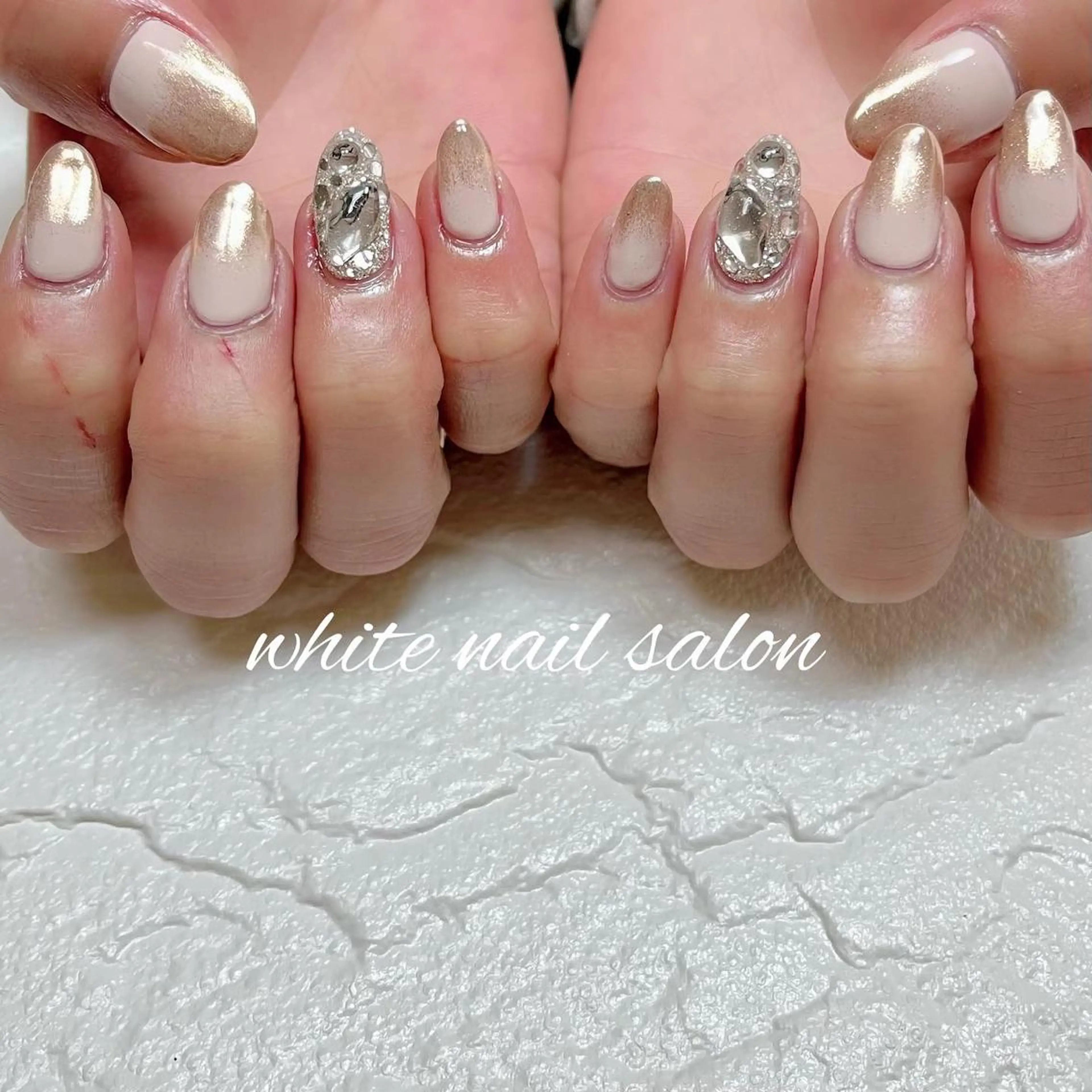 ネイル フットネイル ジェルネイル ハードジェル ラメ(グリッター) 持ち込み ハンドネイル white nail salonのネイルデザイン