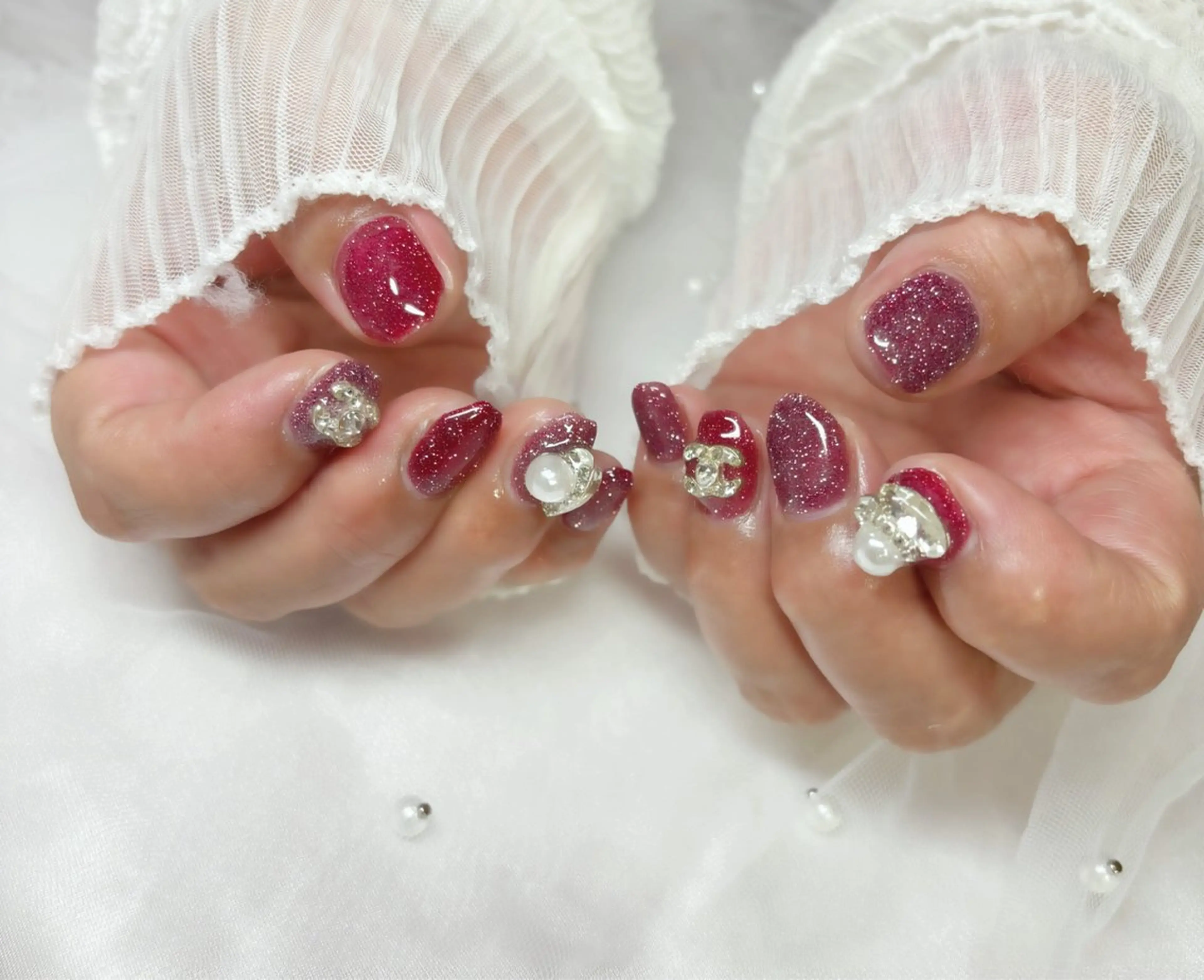 ネイル フラッシュネイル ピンク ハンドネイル Nail Salon macherieのネイルデザイン