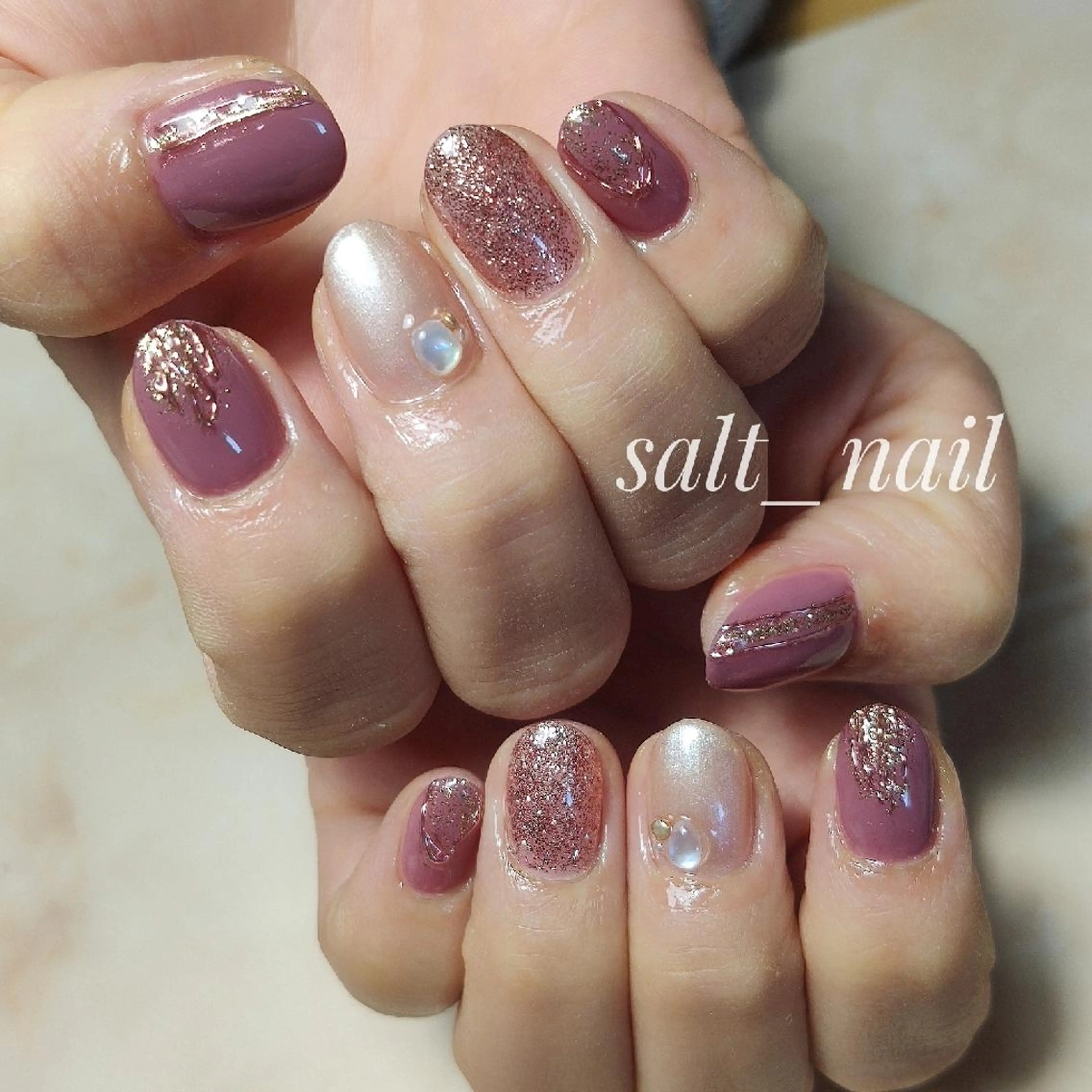 ネイル ミラーネイル ハンドネイル 個人サロン saltnailのネイルデザイン