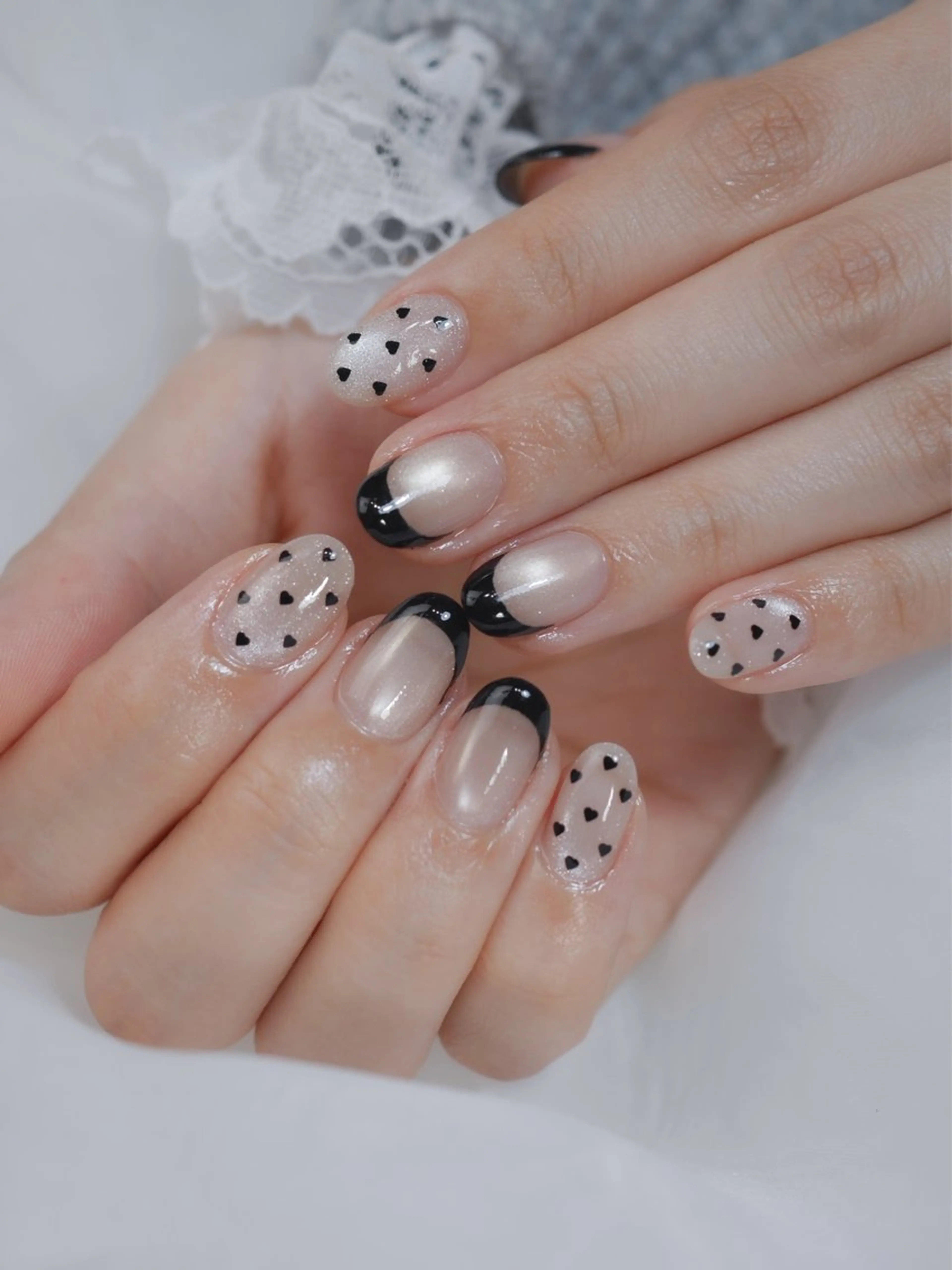 ネイル フレンチネイル マグネットネイル Nail Salon .Lalahのネイルデザイン