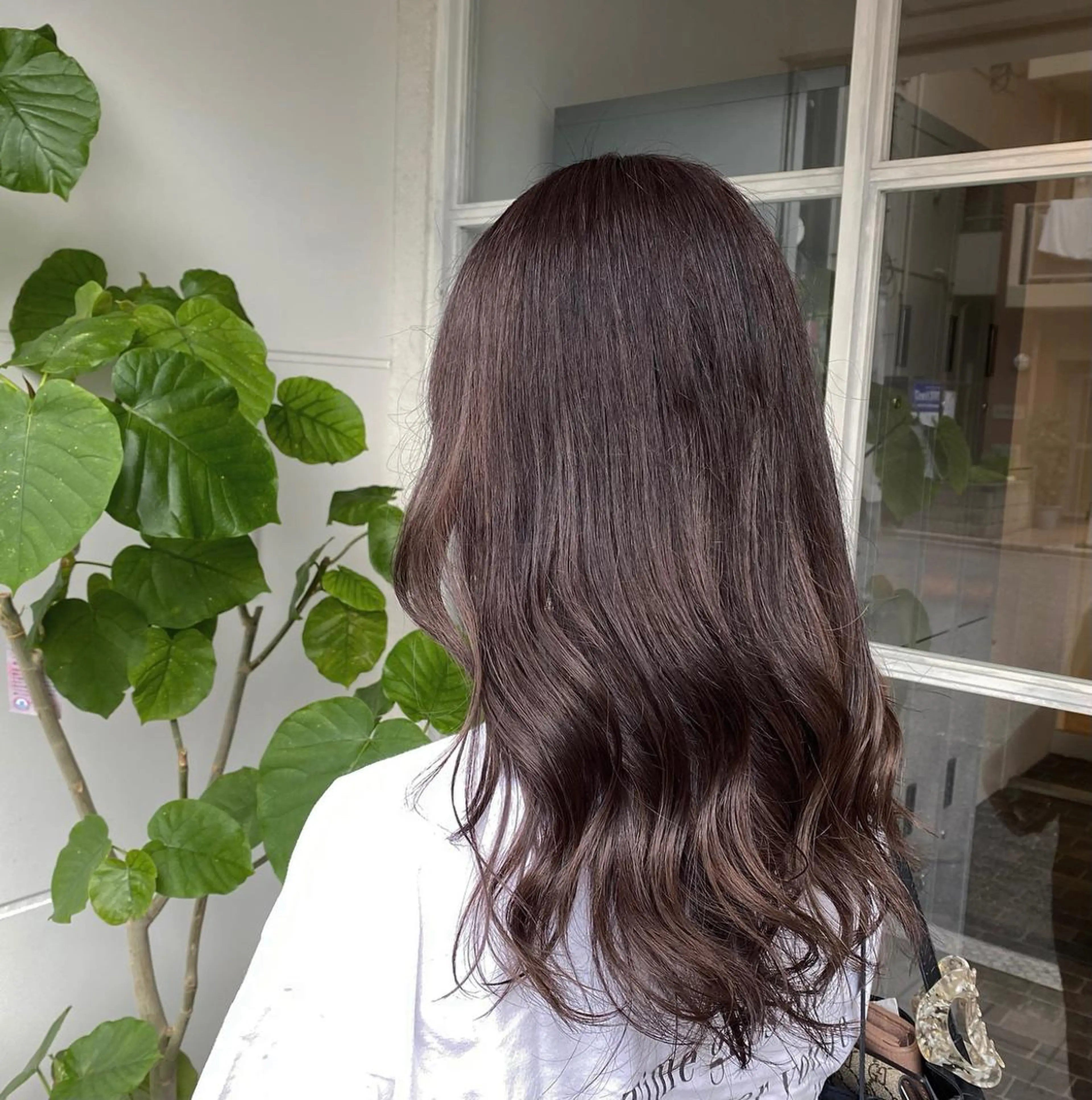 ロング アッシュ カット ヘアカラー トリートメント たなか もえなのヘアスタイル