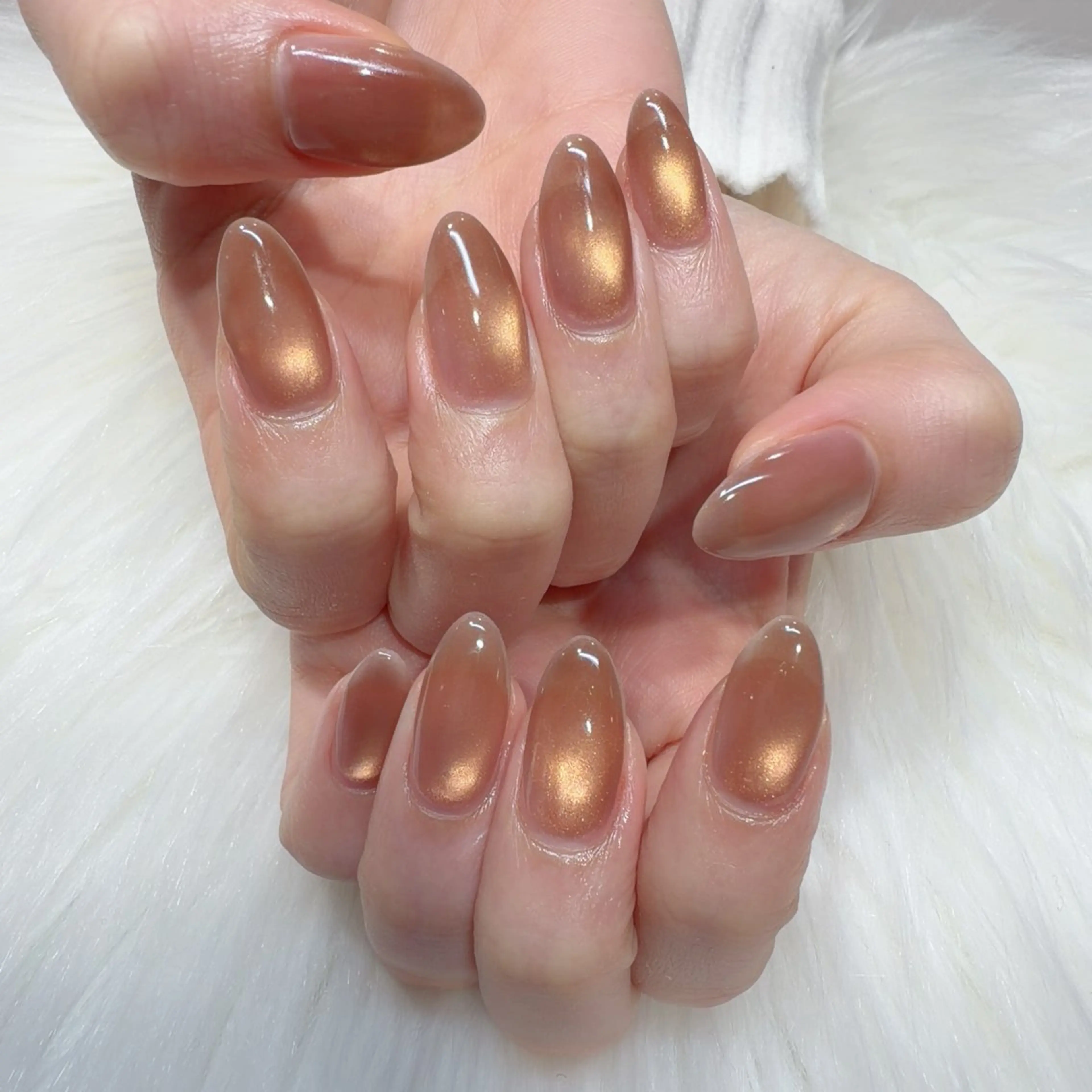 ネイル オレンジ ハンドネイル 小野澤 紗智のネイルデザイン