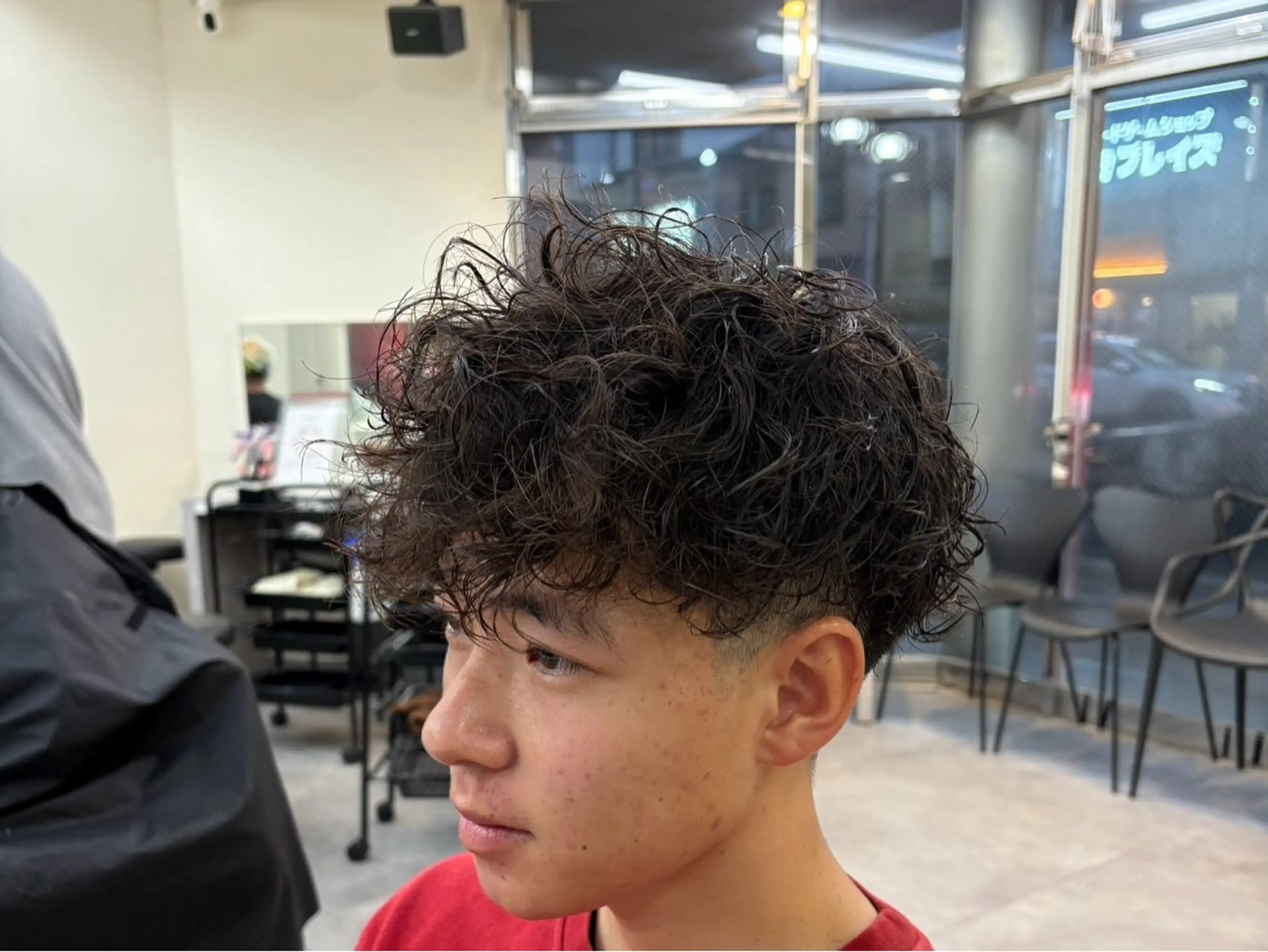 ショート カラー パーマ メンズ メンズ/パーマ/ 京都駅/井上光のヘアスタイル