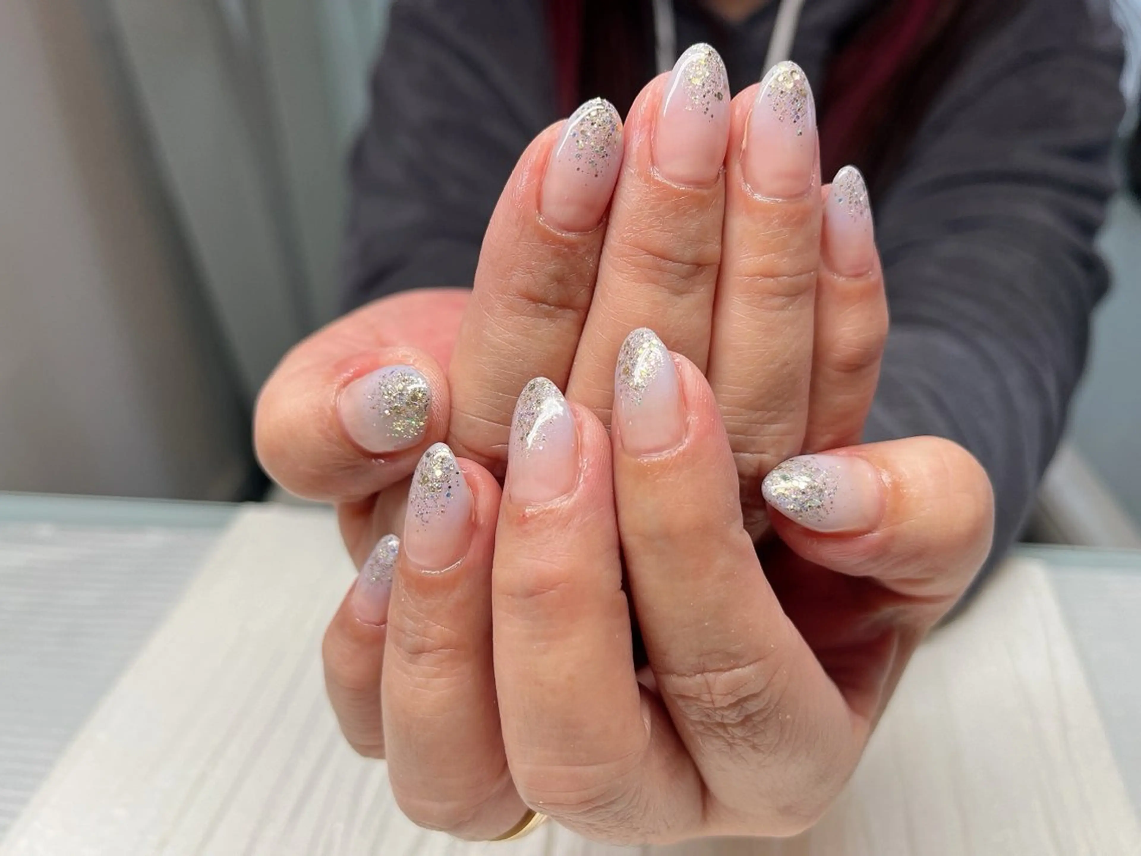 ネイル グラデーション ラメ(グリッター) de mon coeur所属・岩本 祐子のネイルデザイン