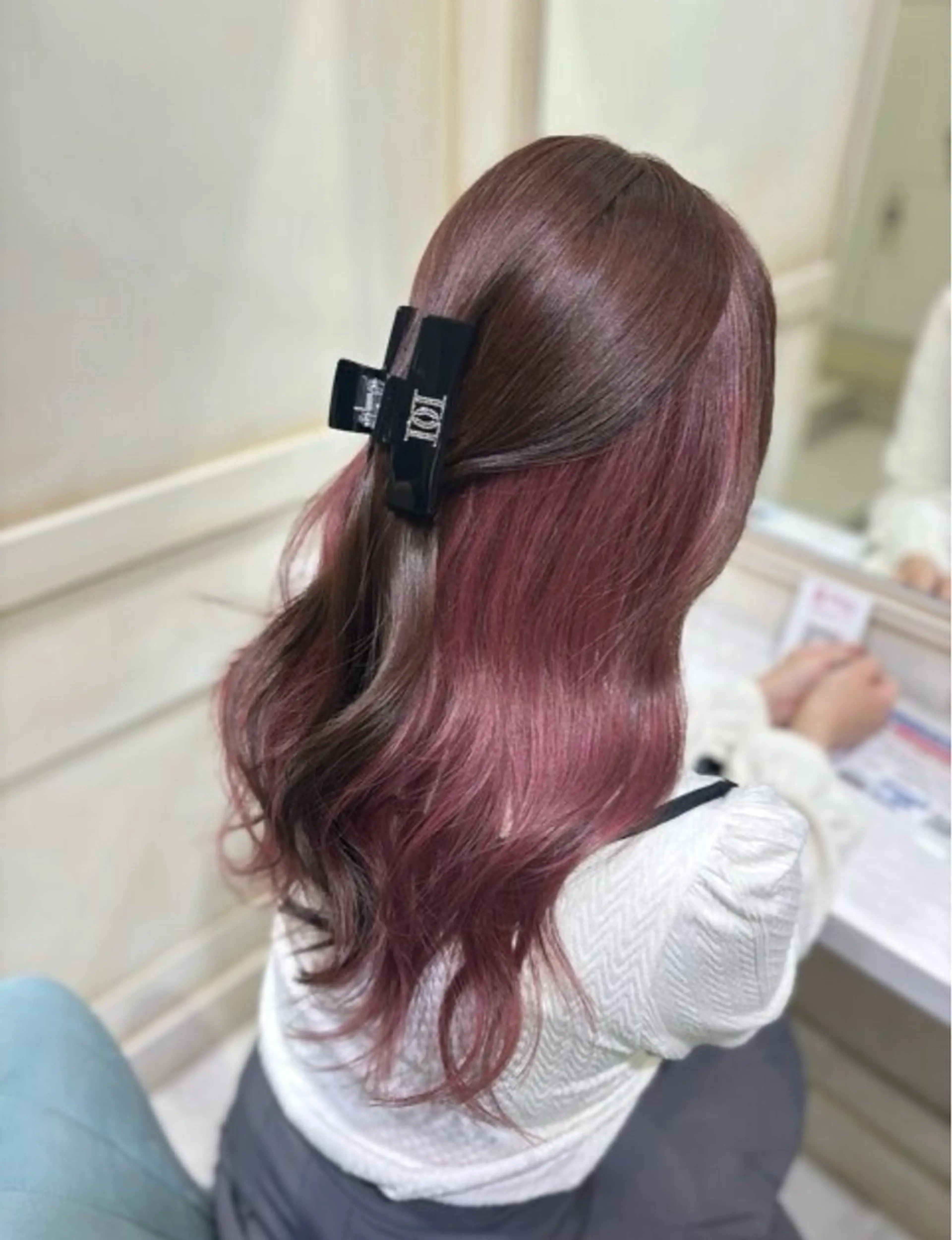 ロング カラー ブリーチ インナーカラー ピンクカラー ロング ヘアカラー トリートメント 🦋ブリーチ/カラー 専門Aya💖のヘアスタイル