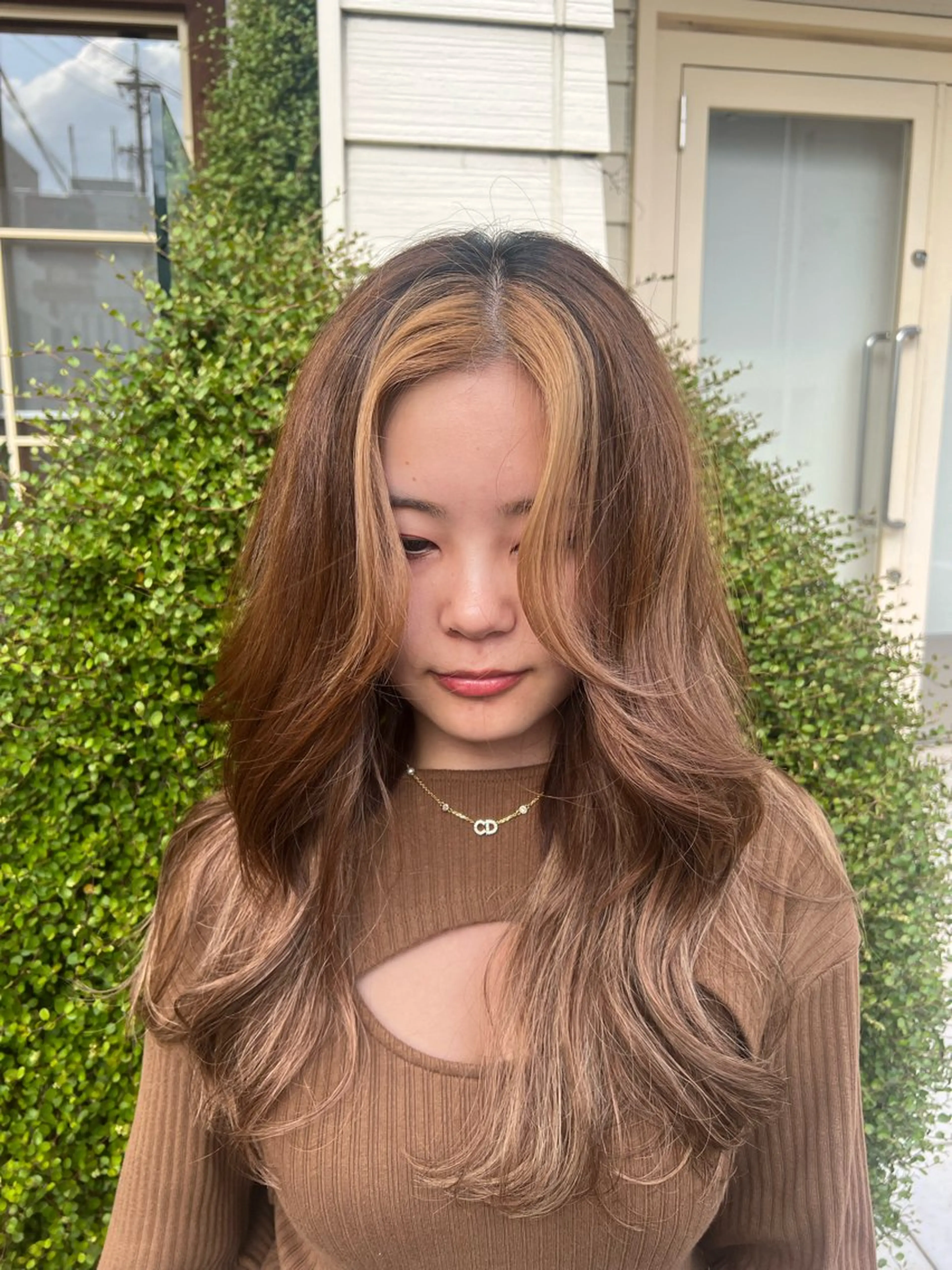 【韓国style menu🦋】レイヤー顔周りカット＋1ブリーチカラー＋カラーの写真