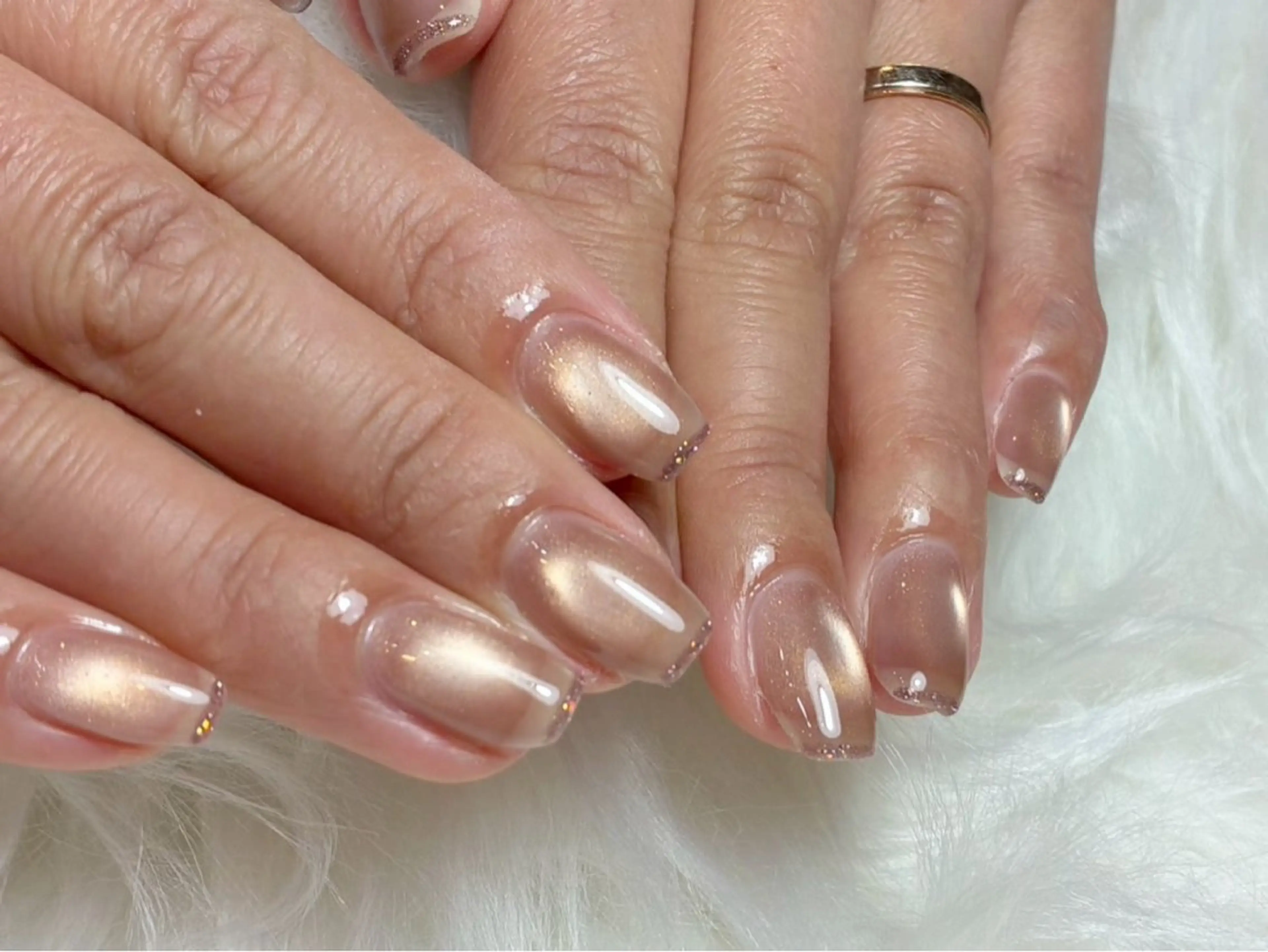 ネイル フレンチネイル マグネットネイル マグネットフレンチ ハンドネイル Mia nail 【⠀ミアネイル 】のネイルデザイン