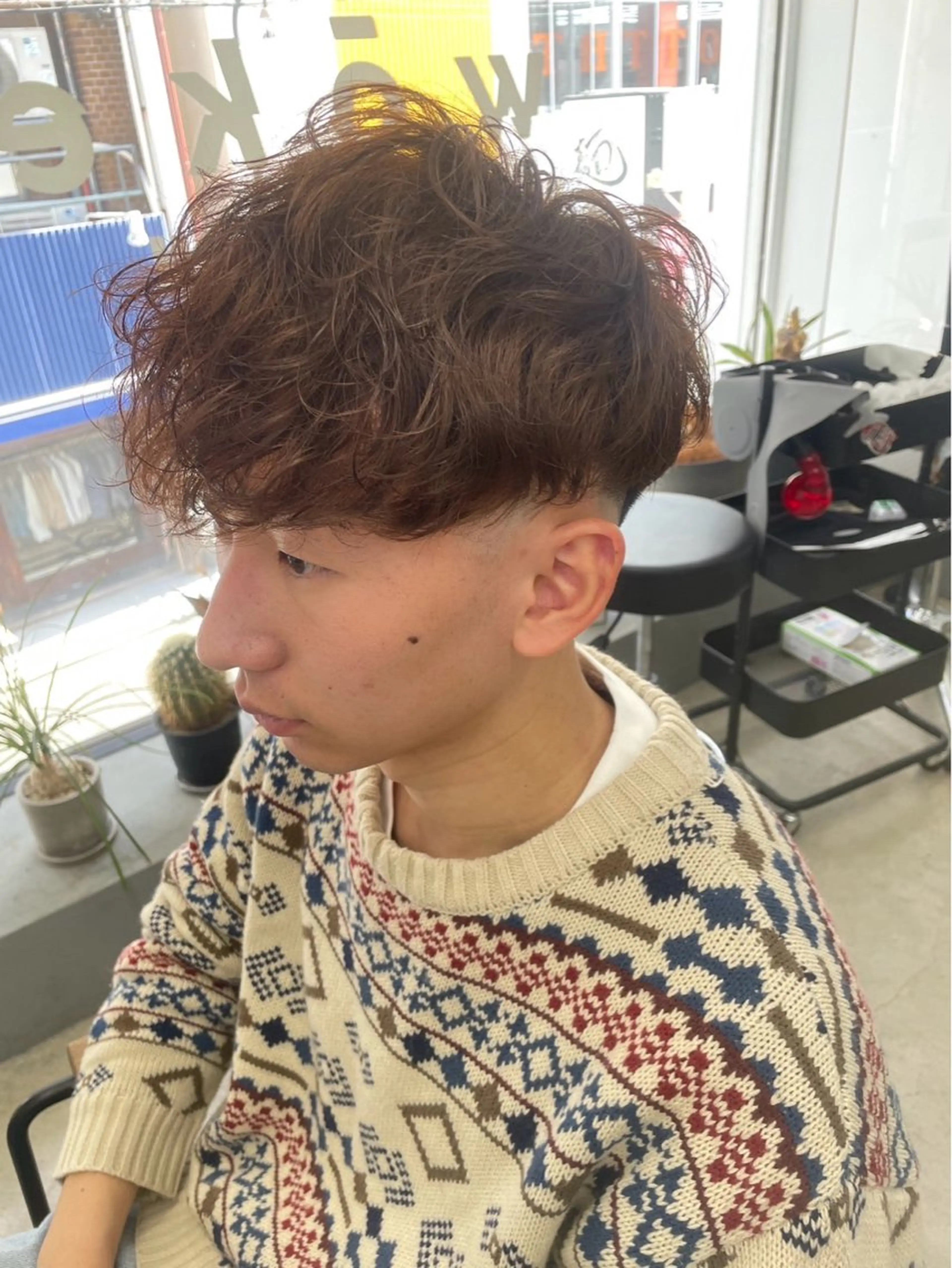 ショート パーマ メンズ カット パーマ メンズ専門サロン wokeのヘアスタイル