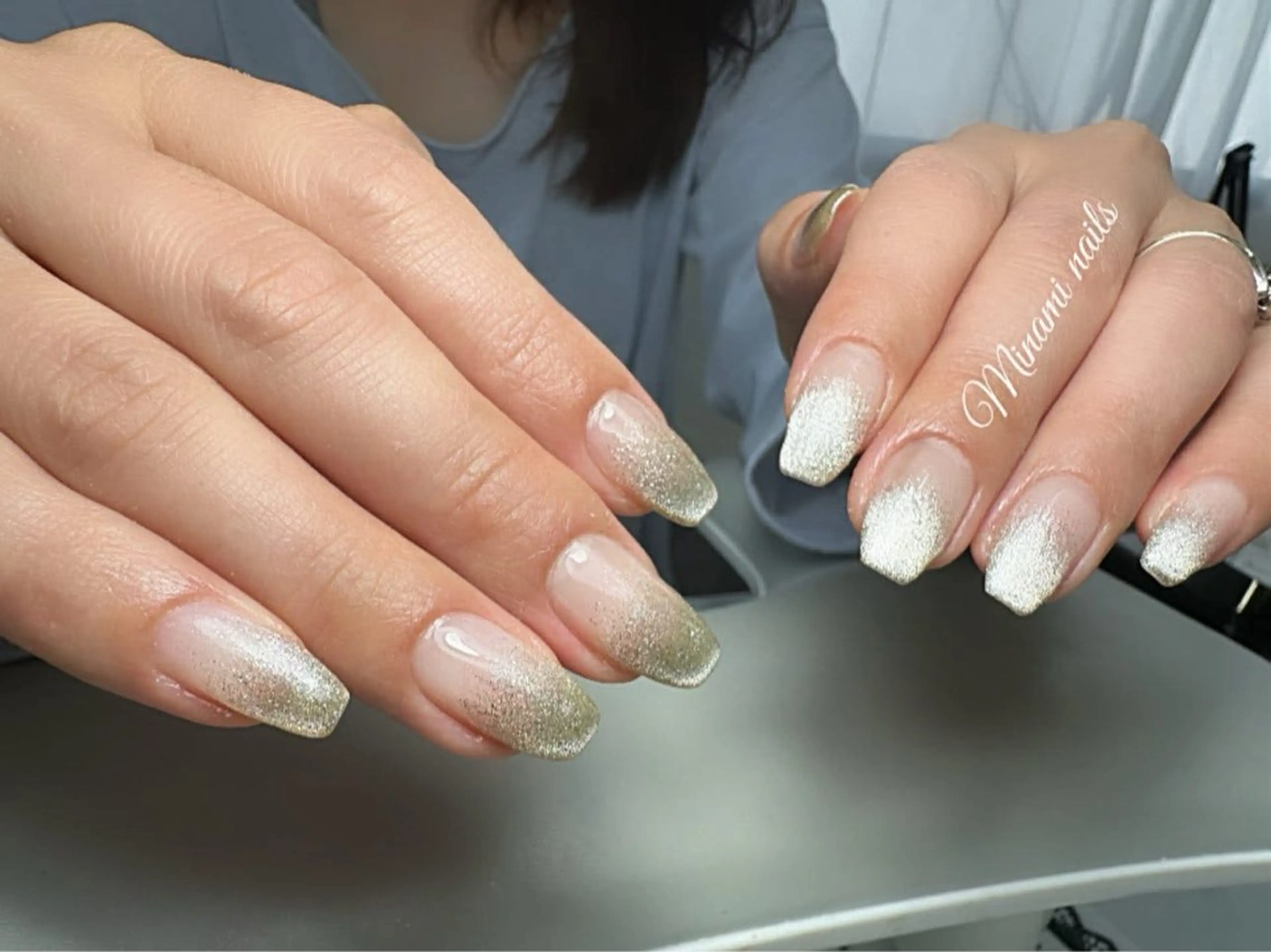 ネイル アートネイル オーロラネイル ガーリー グラデーション キラキラネイル minamiネイル トユイのネイルデザイン