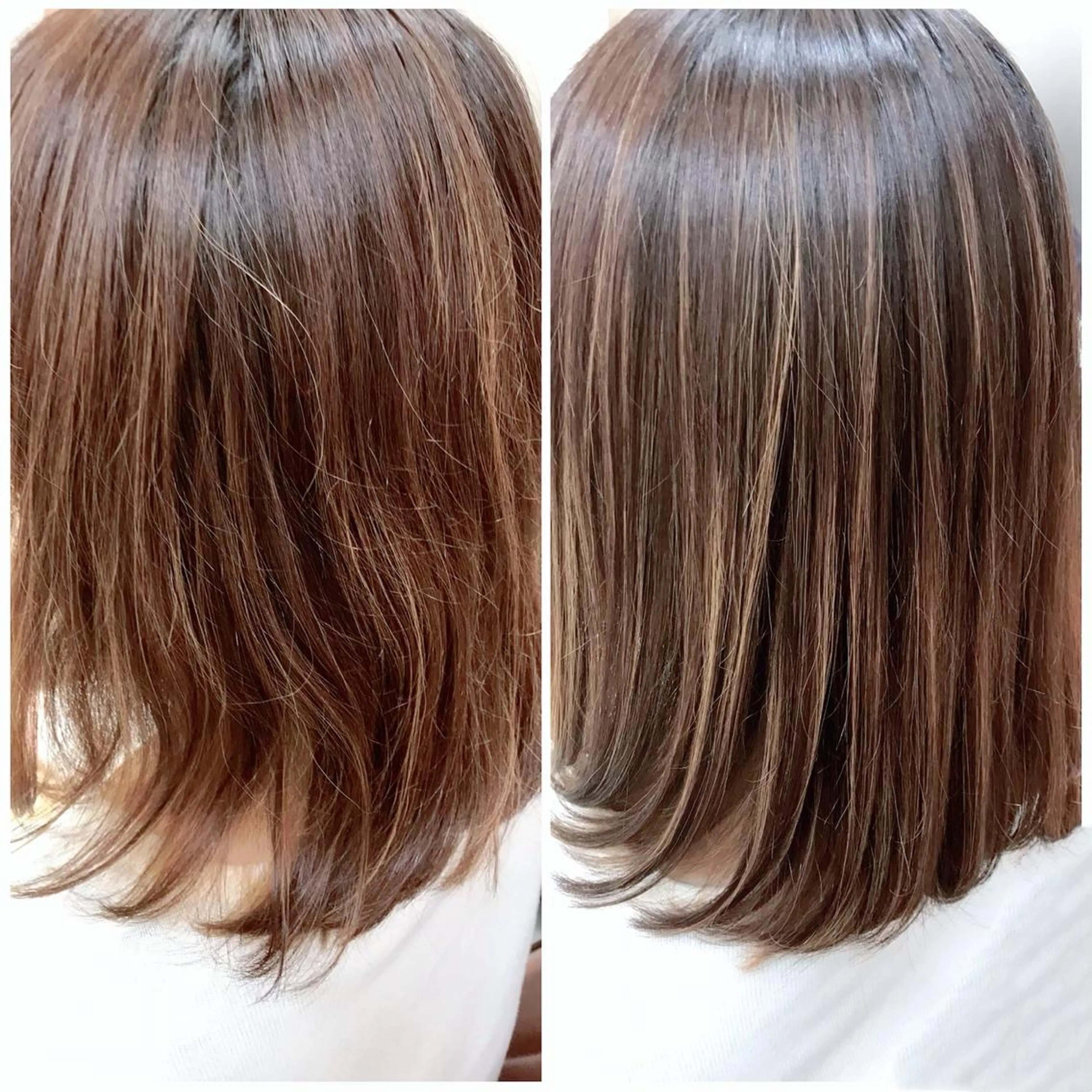 セミロング カラー 髪質改善 トリートメント 髪質改善TR 透明感カラーHanaのヘアスタイル