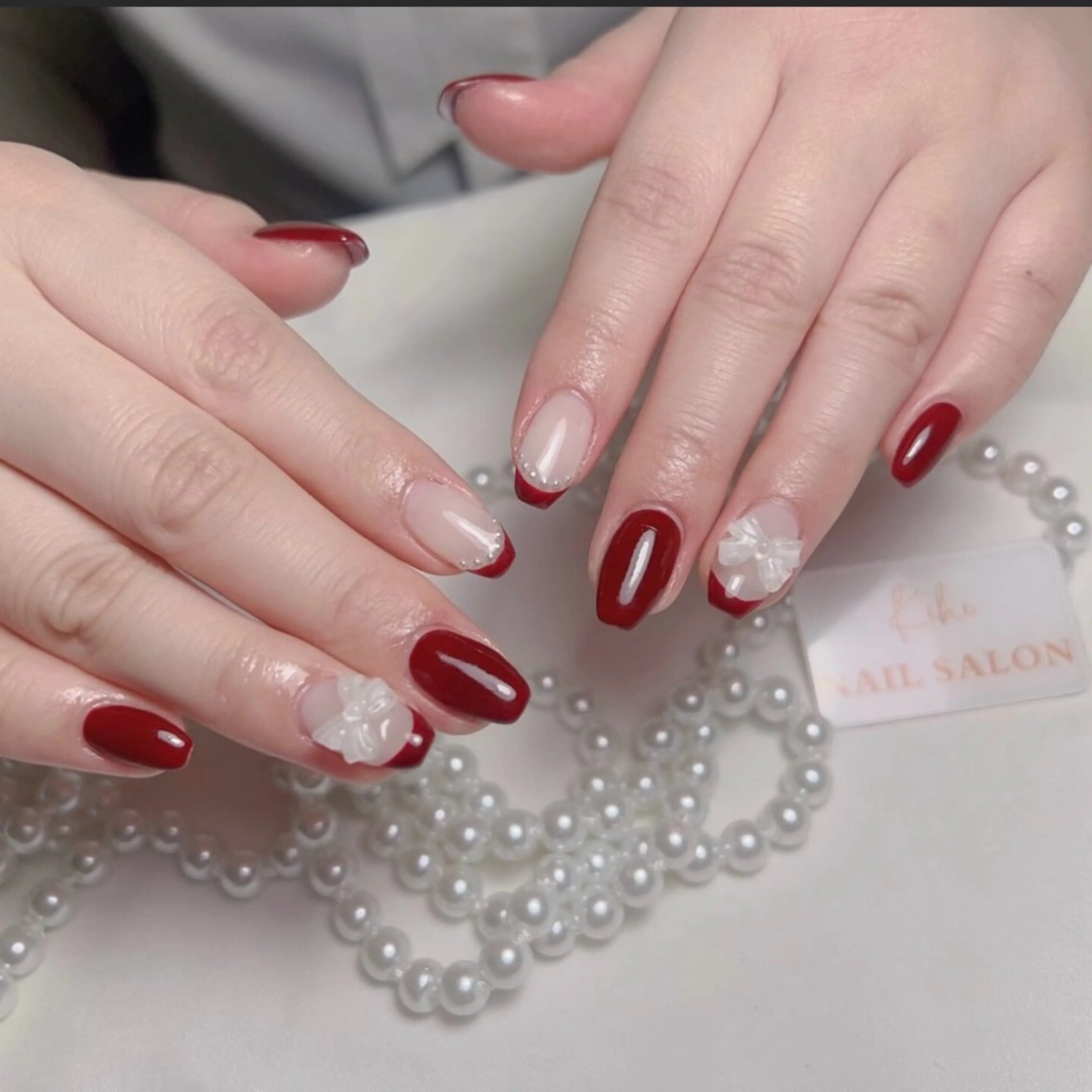 ネイル アートネイル フレンチネイル ジェルネイル グラデーション 韓国ネイル ハンドネイル ハンドケア さくら💮💮 【オフ無料】のネイルデザイン