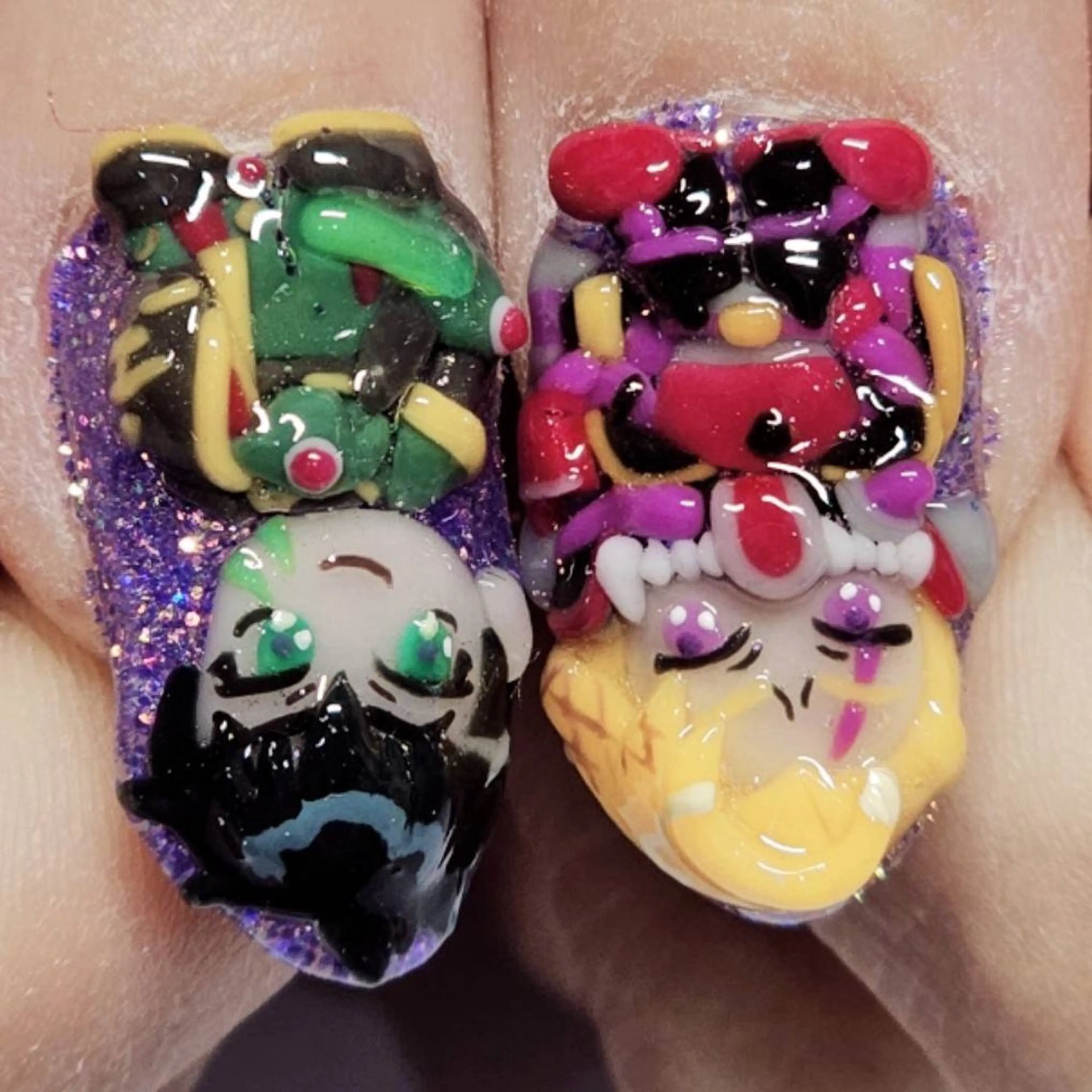 ネイル アートネイル クリアネイル ラメ(グリッター) ワンカラーネイル パープル ハンドネイル よしだ ひろきのネイルデザイン