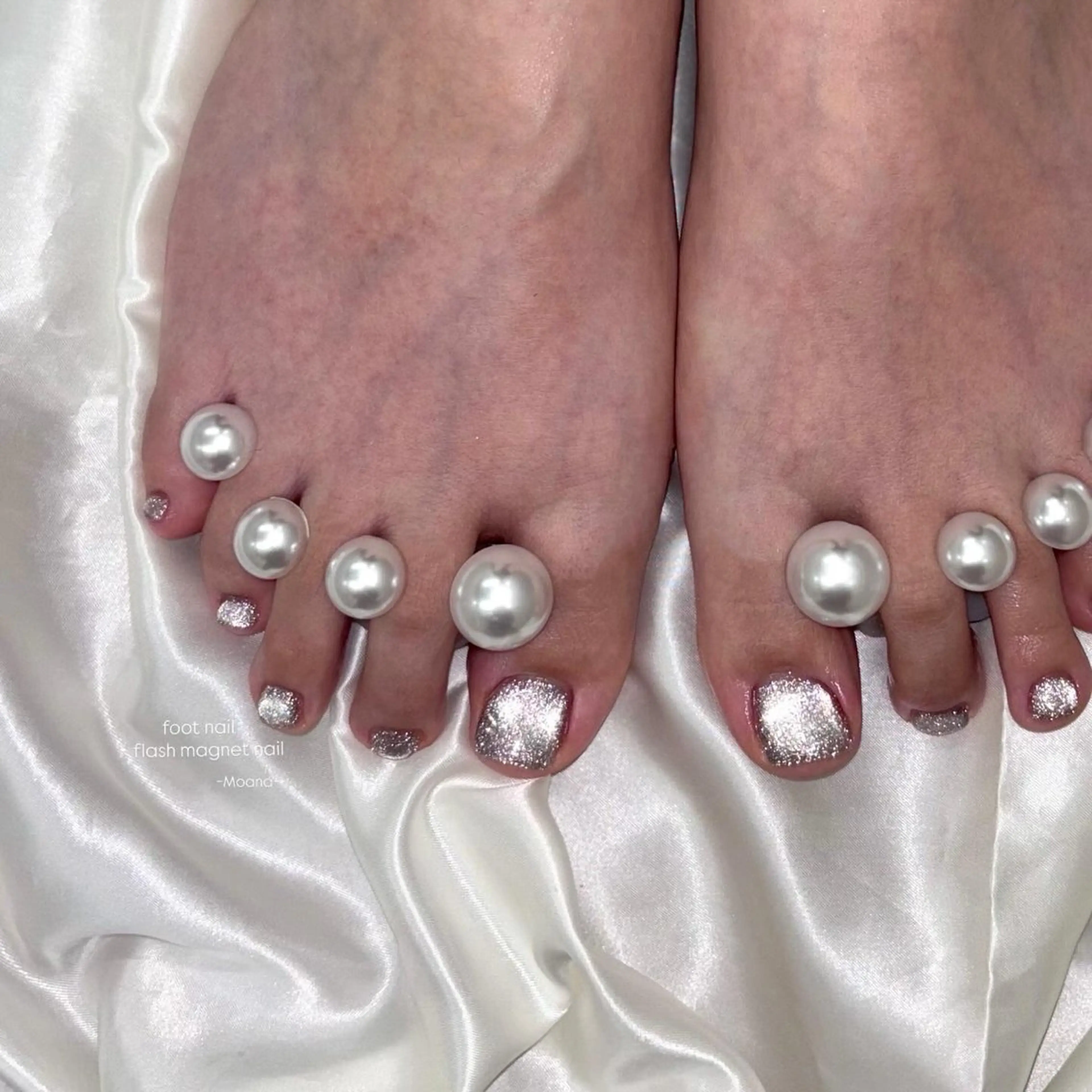ネイル フラッシュネイル フラッシュマグ フットネイル マグネットネイル 夏ネイル Moana nail Hiyoriのネイルデザイン